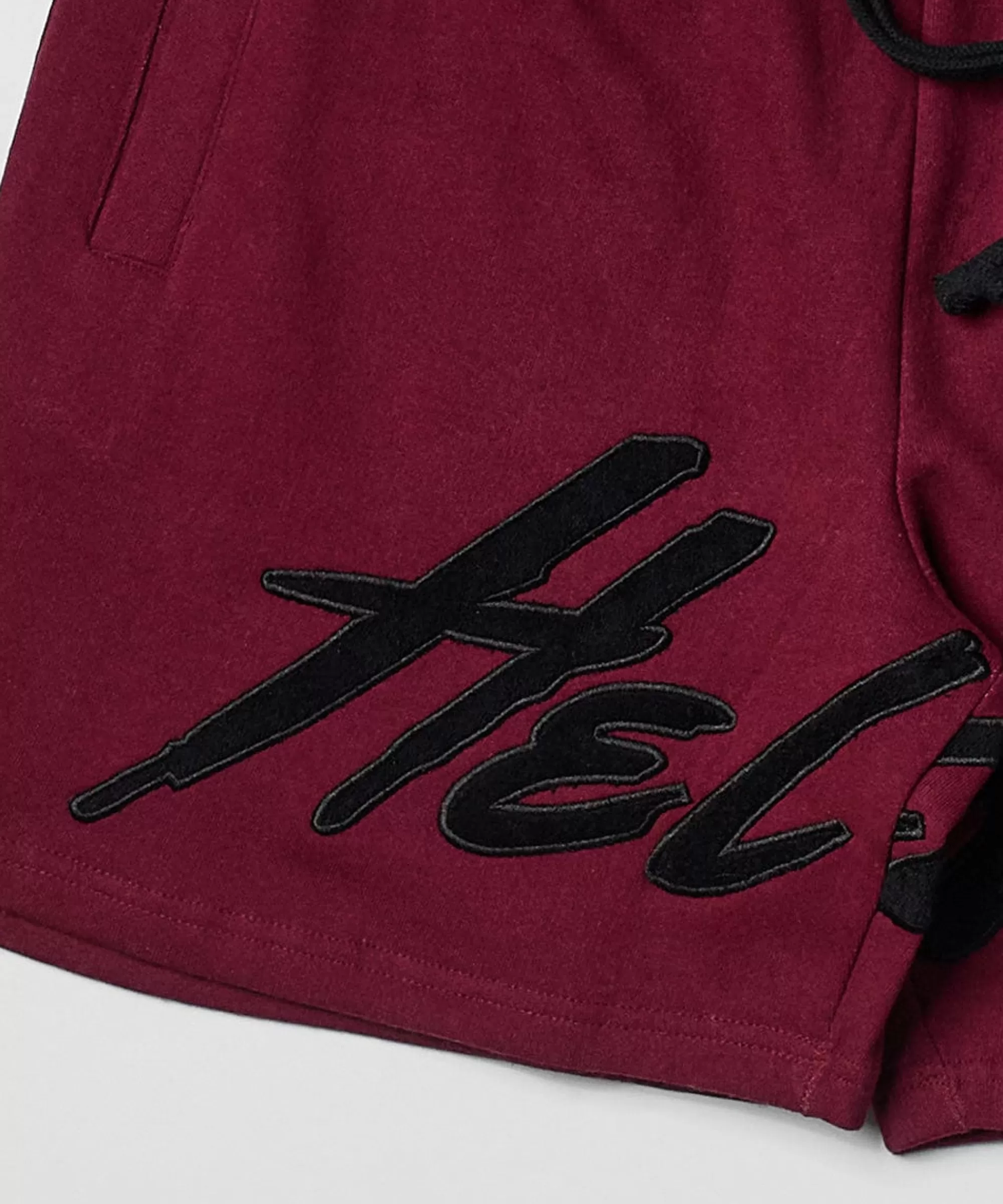 Best Hellcat Embroidered Fleece Shorts - Burgundy Shorts