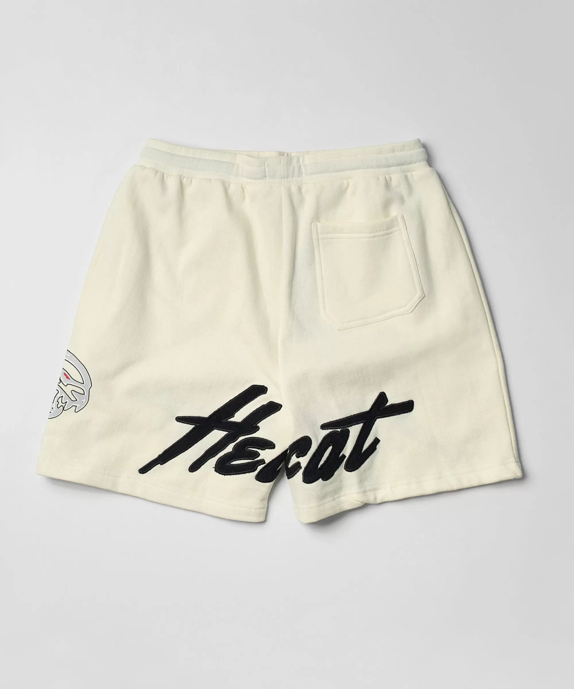 Hot Hellcat Embroidered Fleece Shorts - Off White Shorts