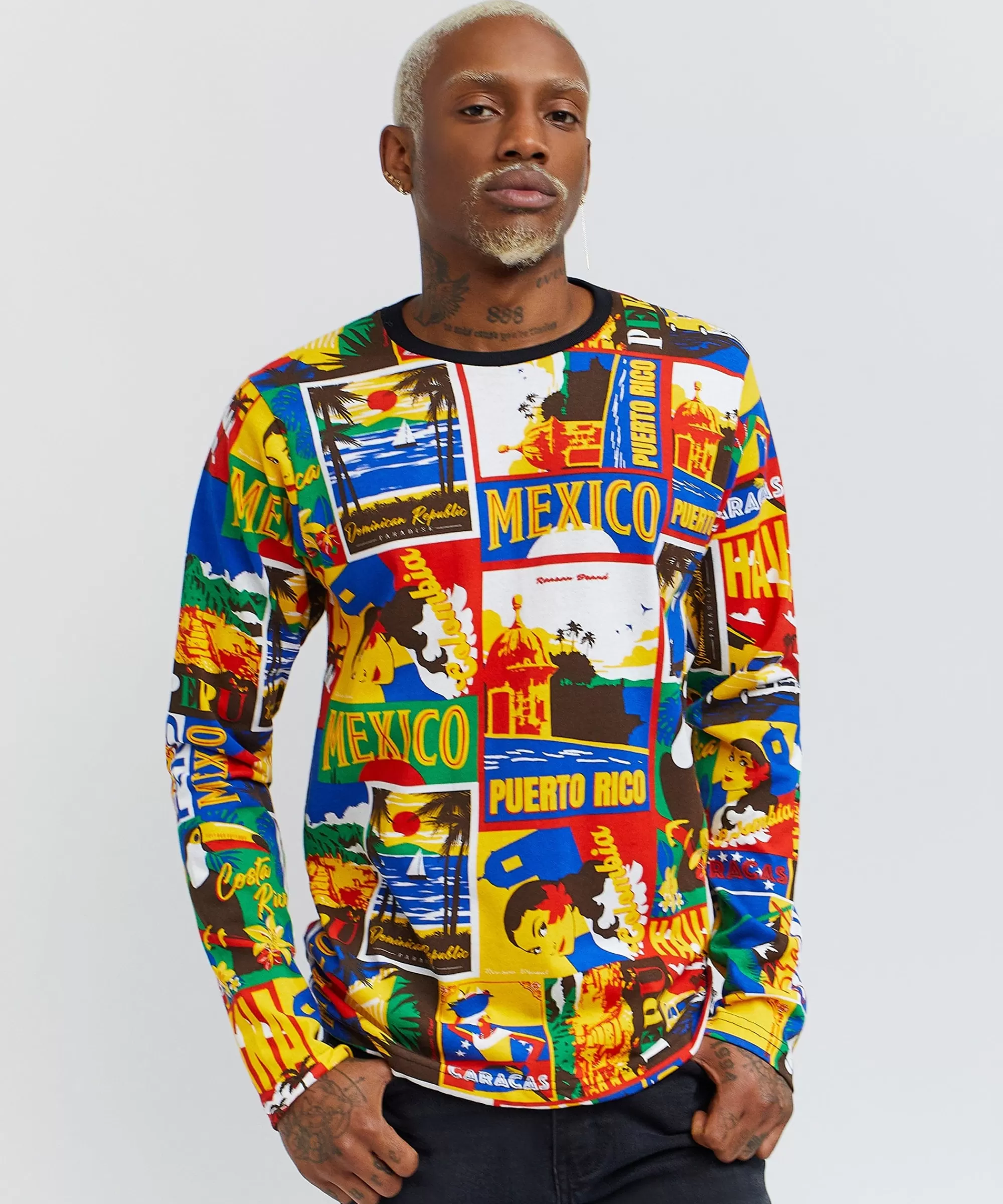 Shop Hispanic Tile Long Sleeve Tee Graphic Tees