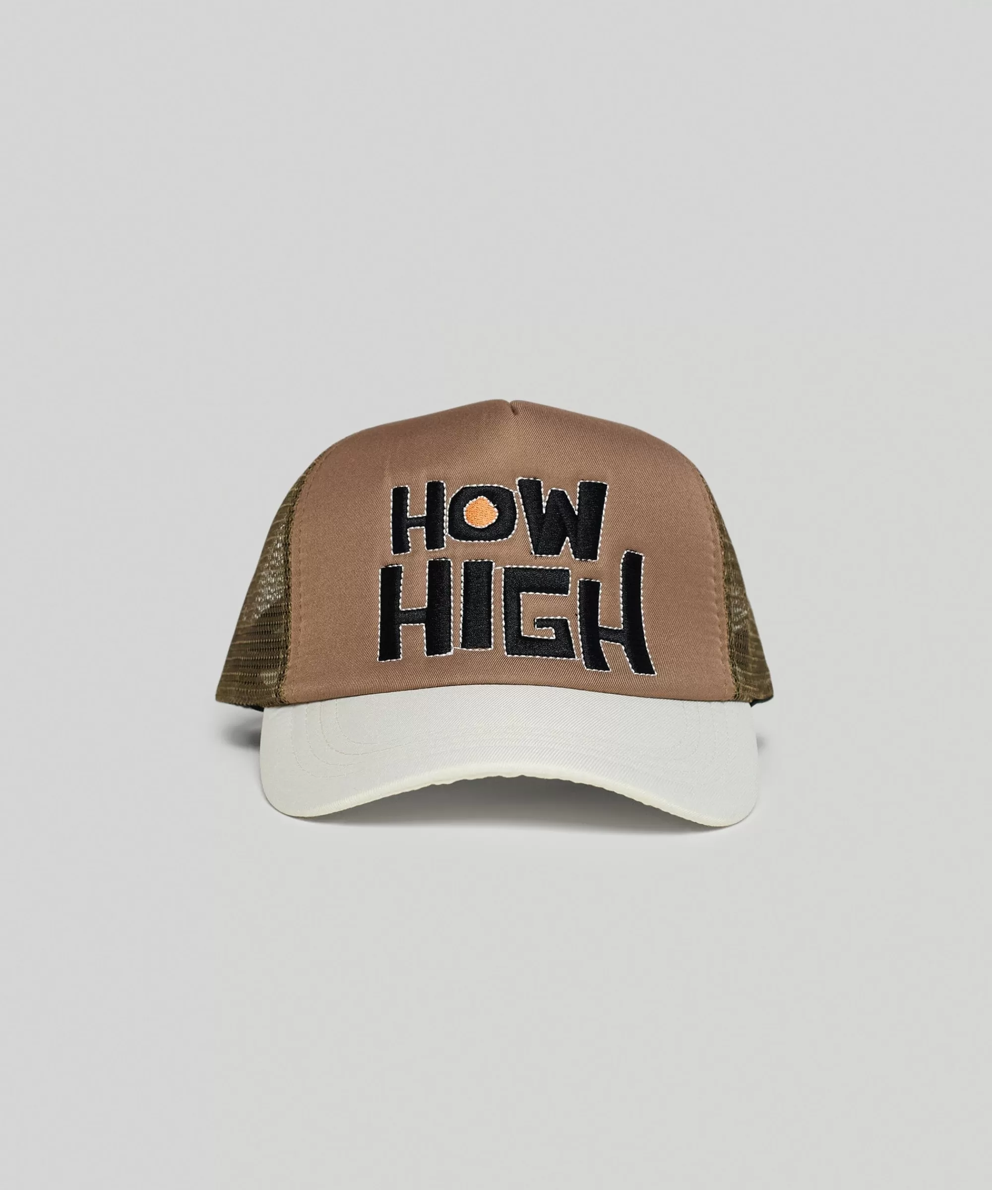 Shop How High Embroidery Trucker Hat - Khaki Hats