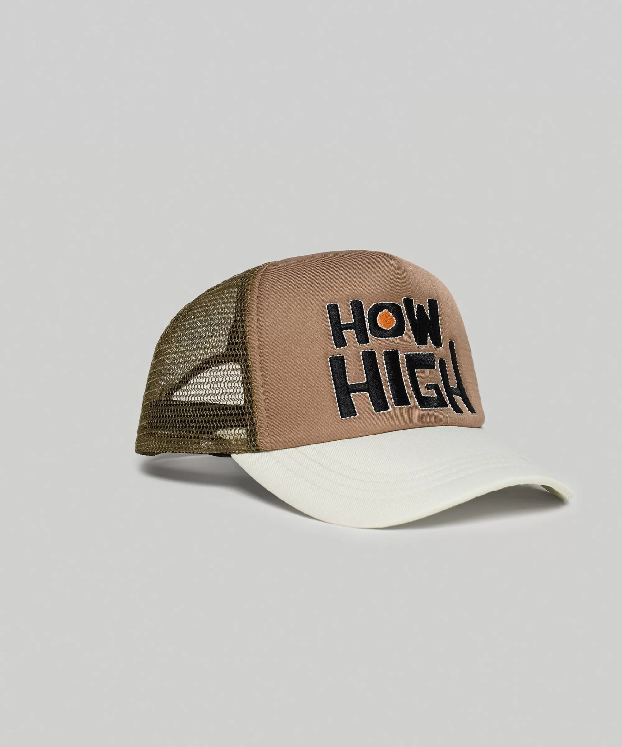 Shop How High Embroidery Trucker Hat - Khaki Hats