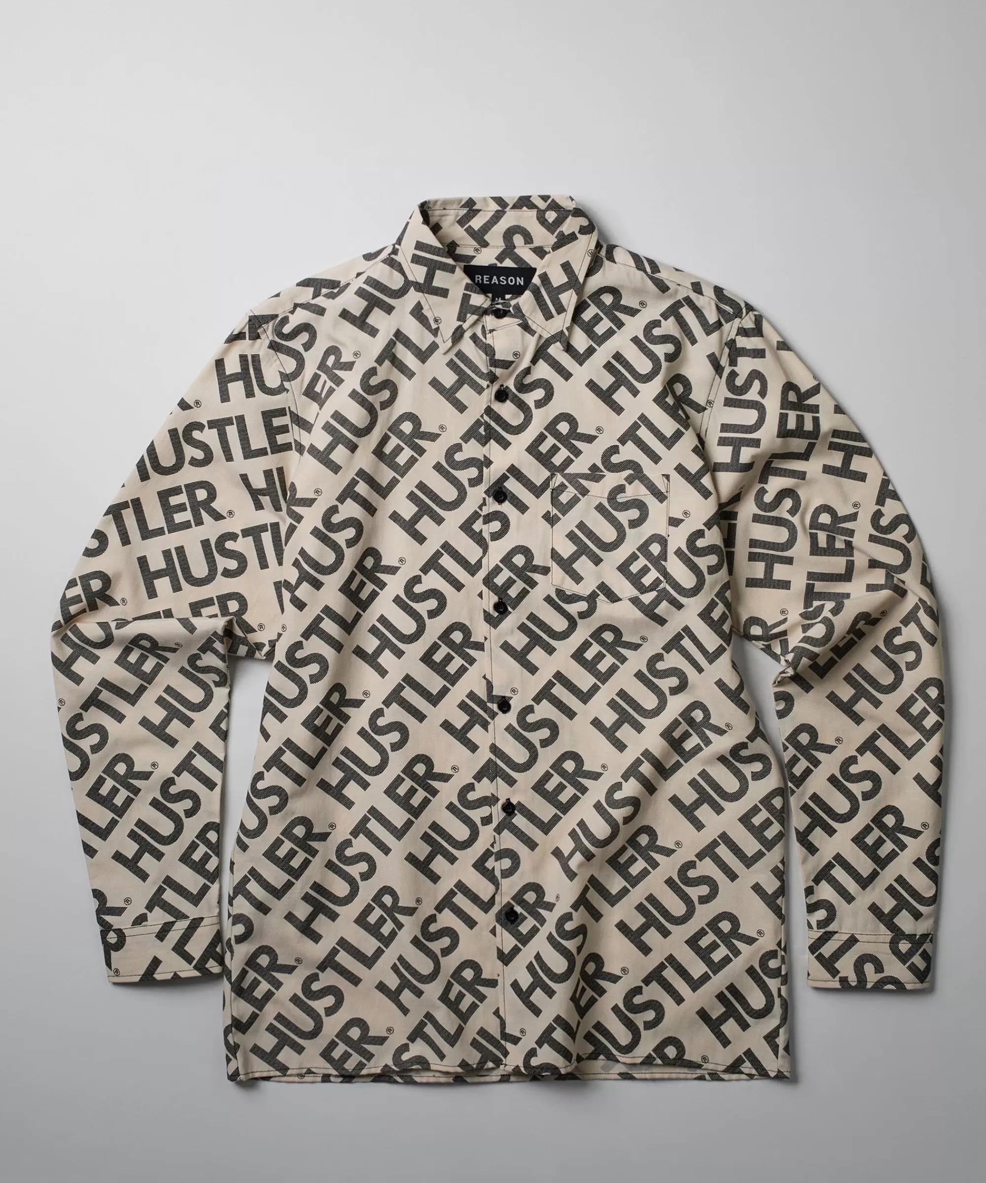 Sale Hustler Logo Long Sleeve Oxford Shirt Button Downs