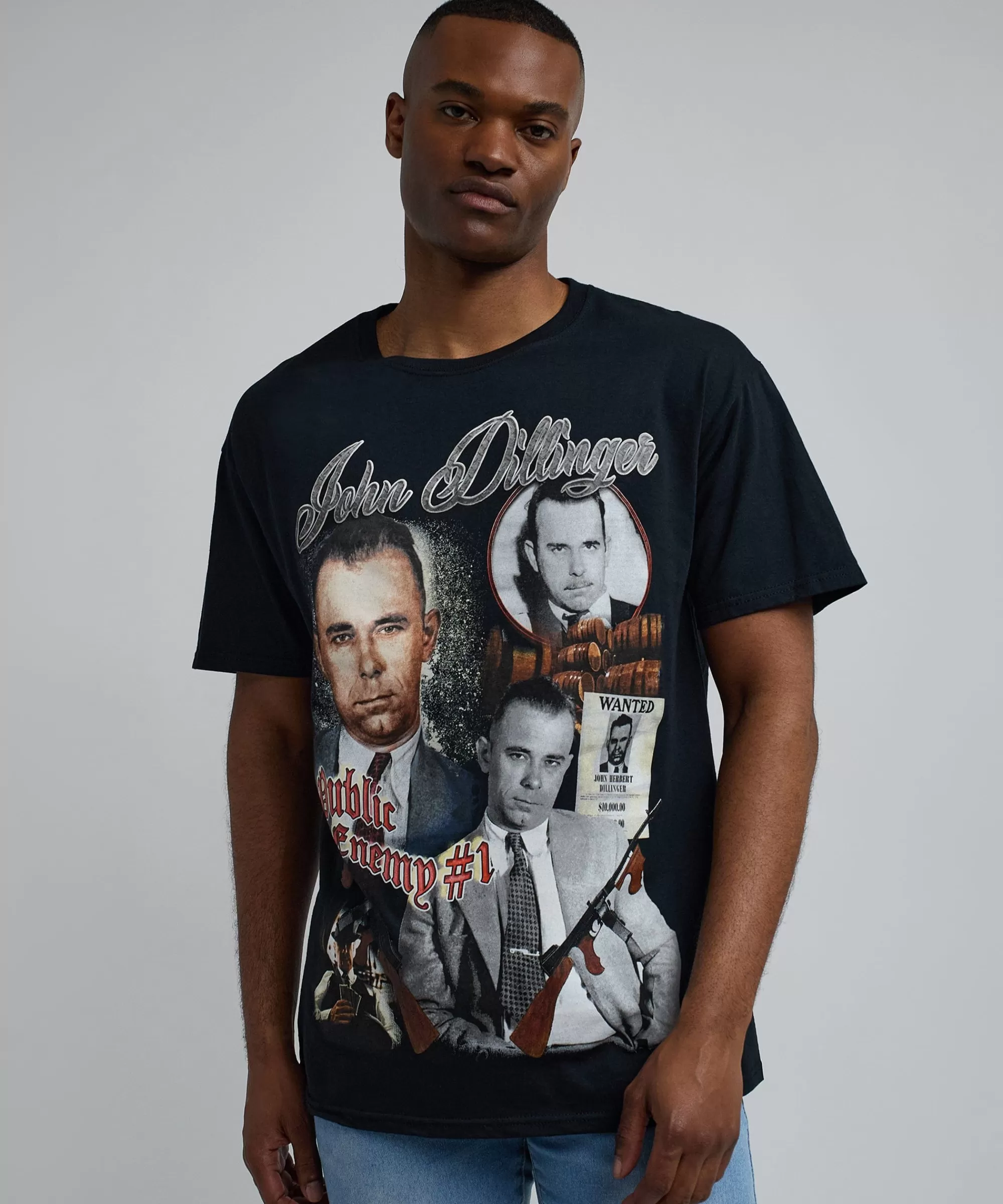 Shop John Dillinger Vintage Short Sleeve Tee - Black Graphic Tees