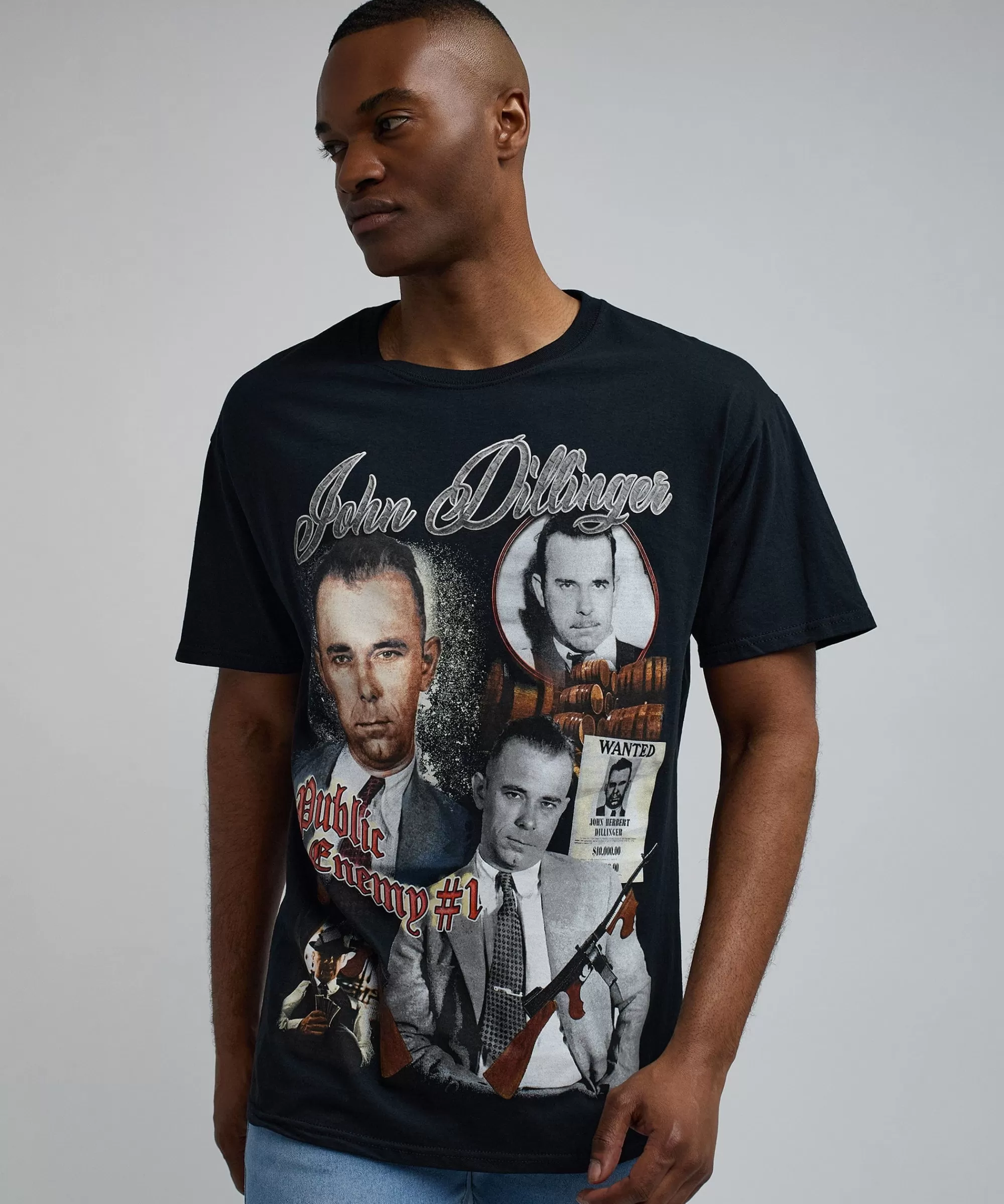 Shop John Dillinger Vintage Short Sleeve Tee - Black Graphic Tees