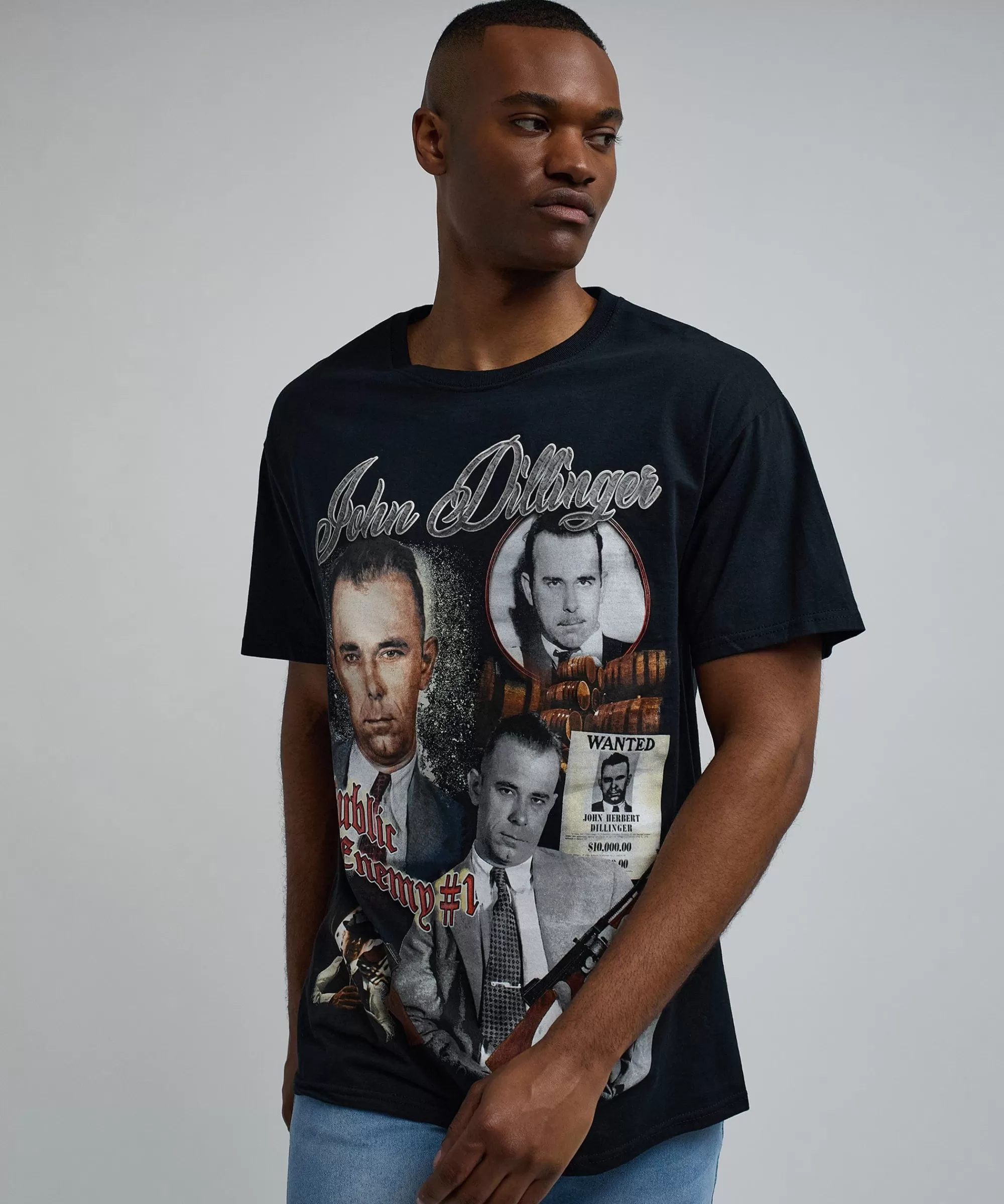 Shop John Dillinger Vintage Short Sleeve Tee - Black Graphic Tees