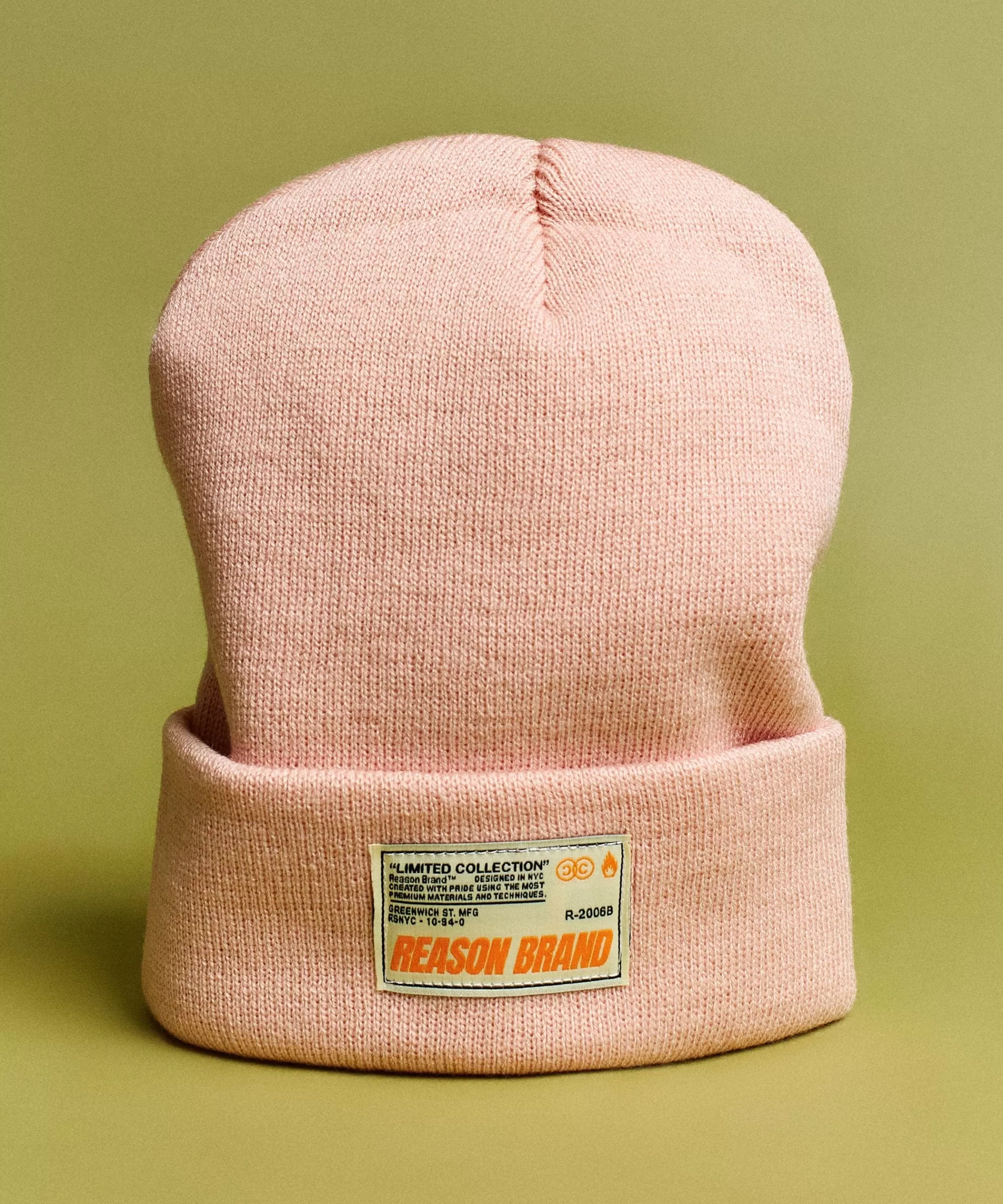 Outlet Jonah Ribbed Knit Basic Beanie With Label - Light Pink Hats | Beanies