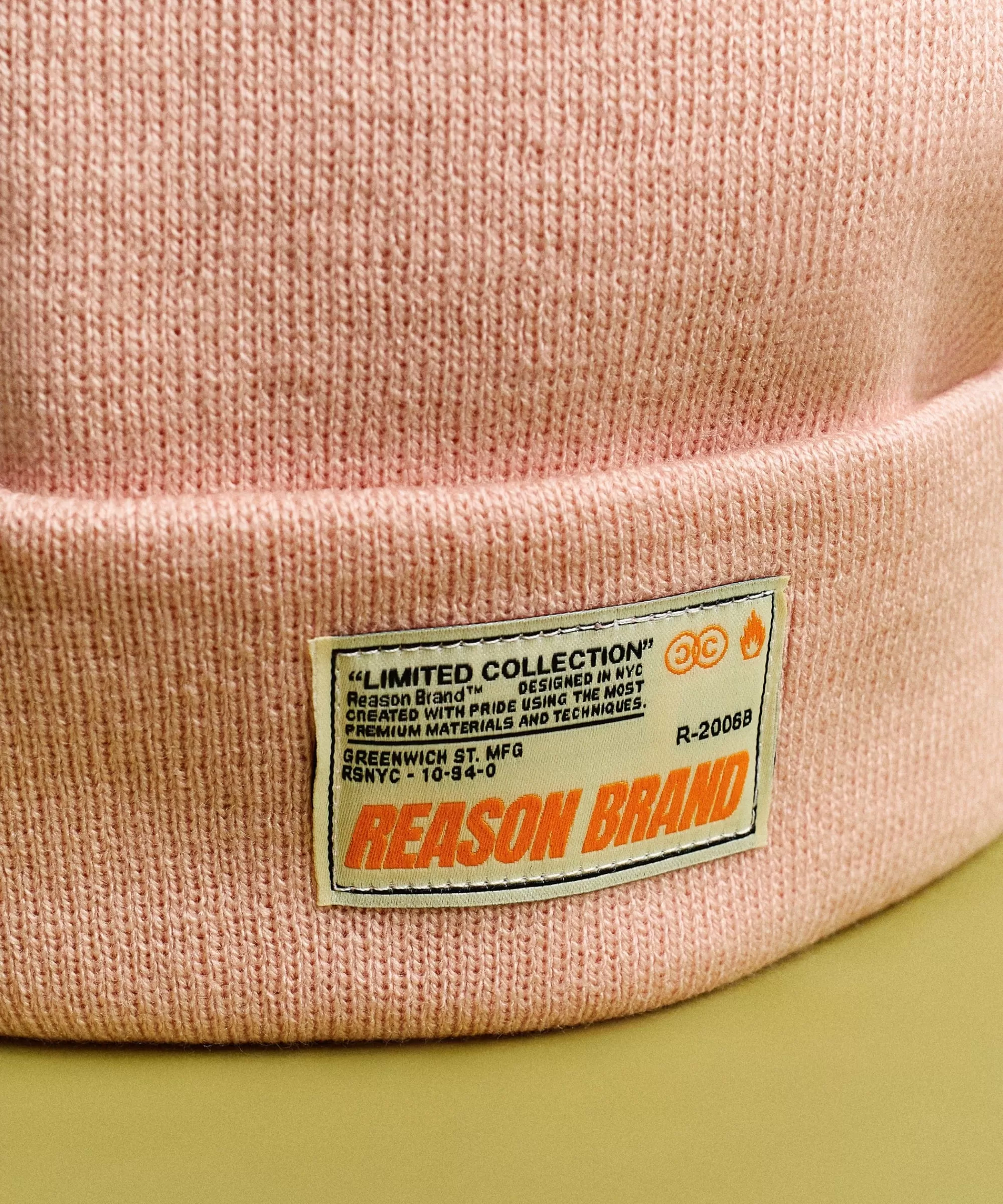 Outlet Jonah Ribbed Knit Basic Beanie With Label - Light Pink Hats | Beanies