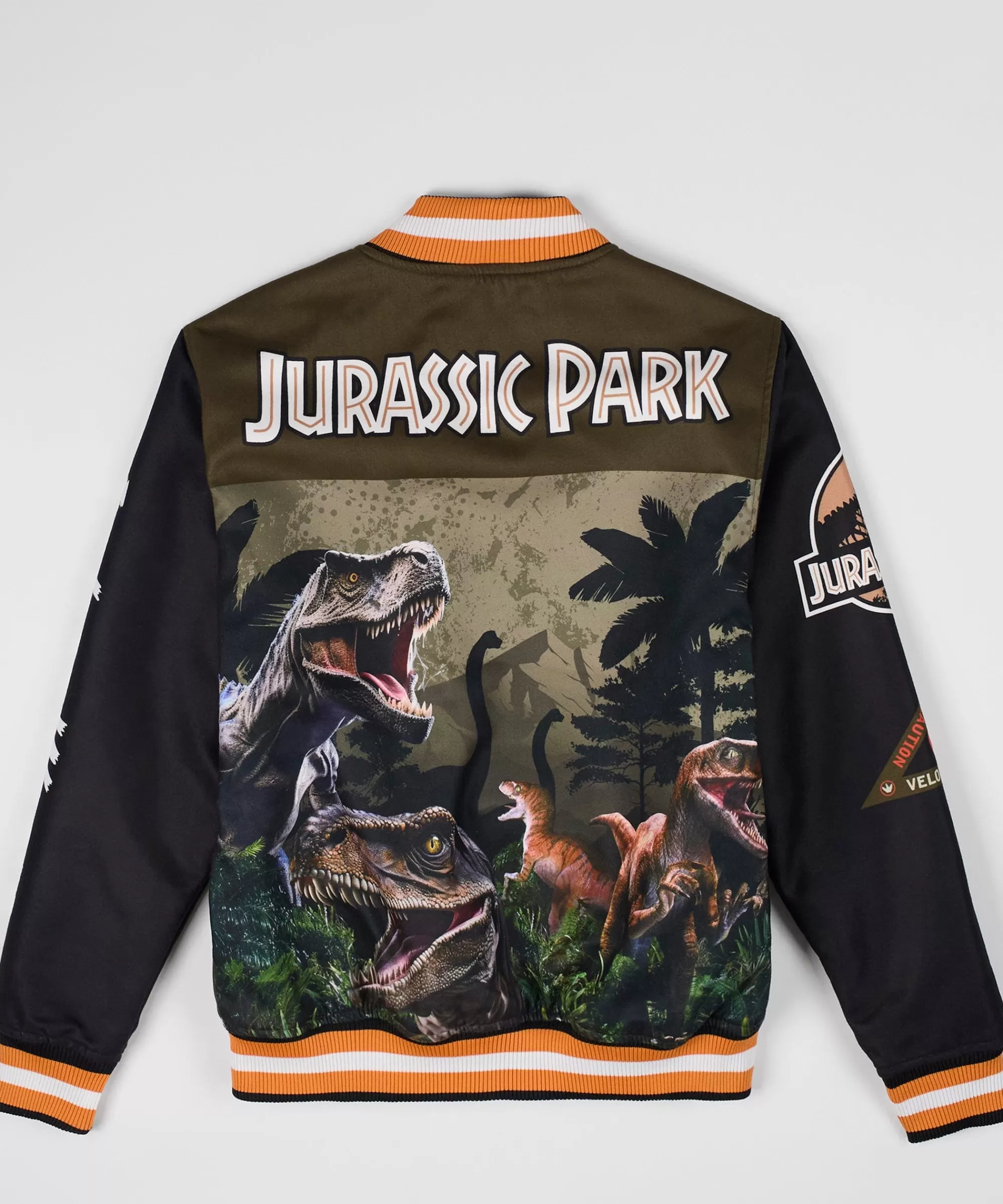 New Jurassic Park Varsity Jacket - Olive Green Varsity Jackets