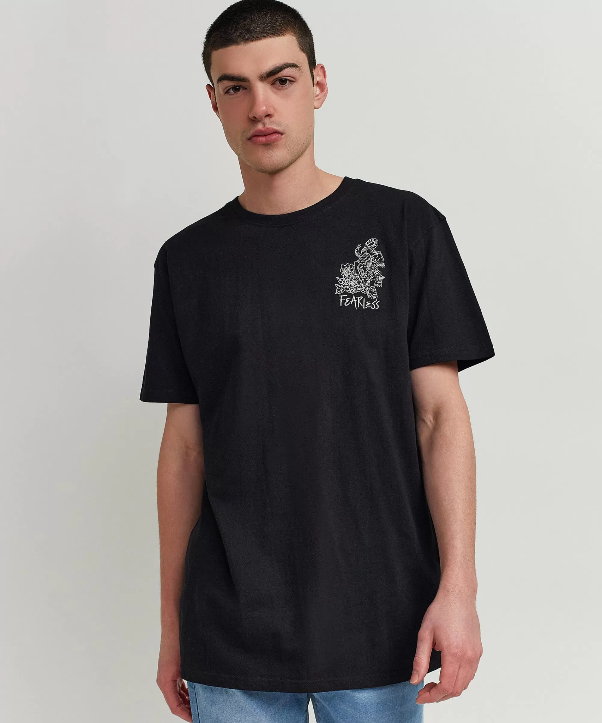 Hot Kamikaze Short Sleeve Graphic Print Embroidered Tee - Black Graphic Tees