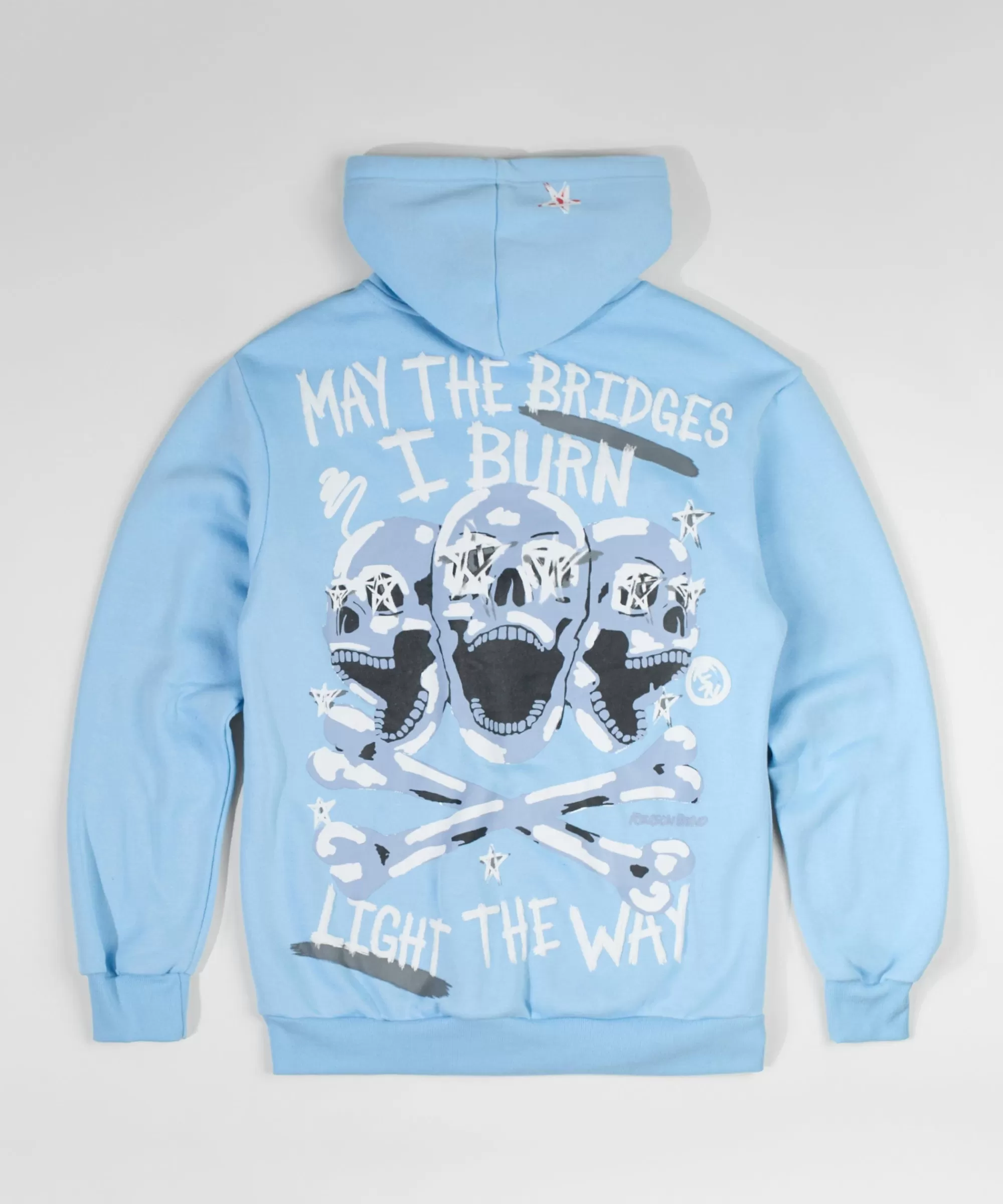 Discount Light The Way Back Print Hoodie - Light Blue Hoodies | Hoodies