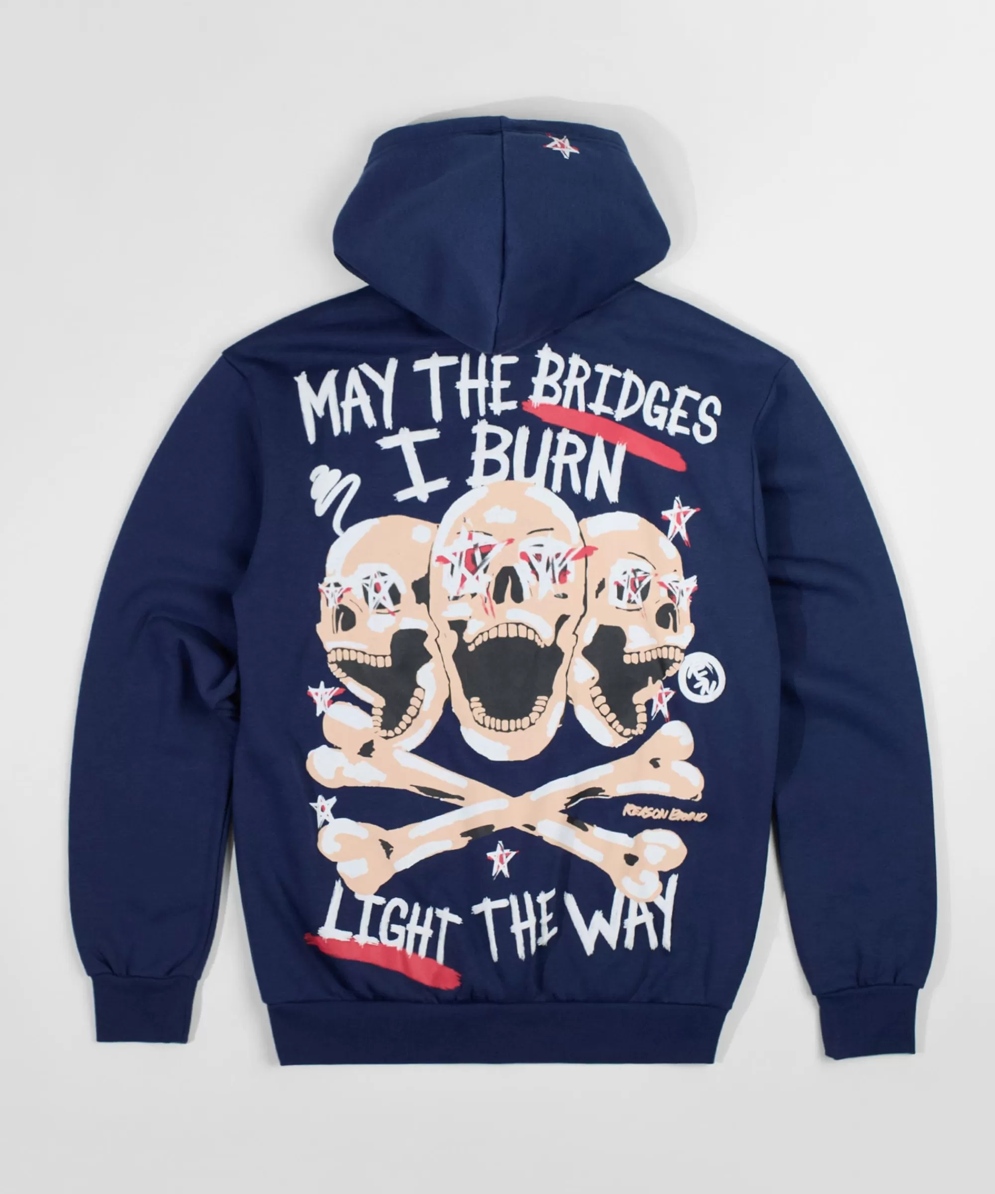 Best Sale Light The Way Back Print Hoodie - Navy Hoodies | Hoodies