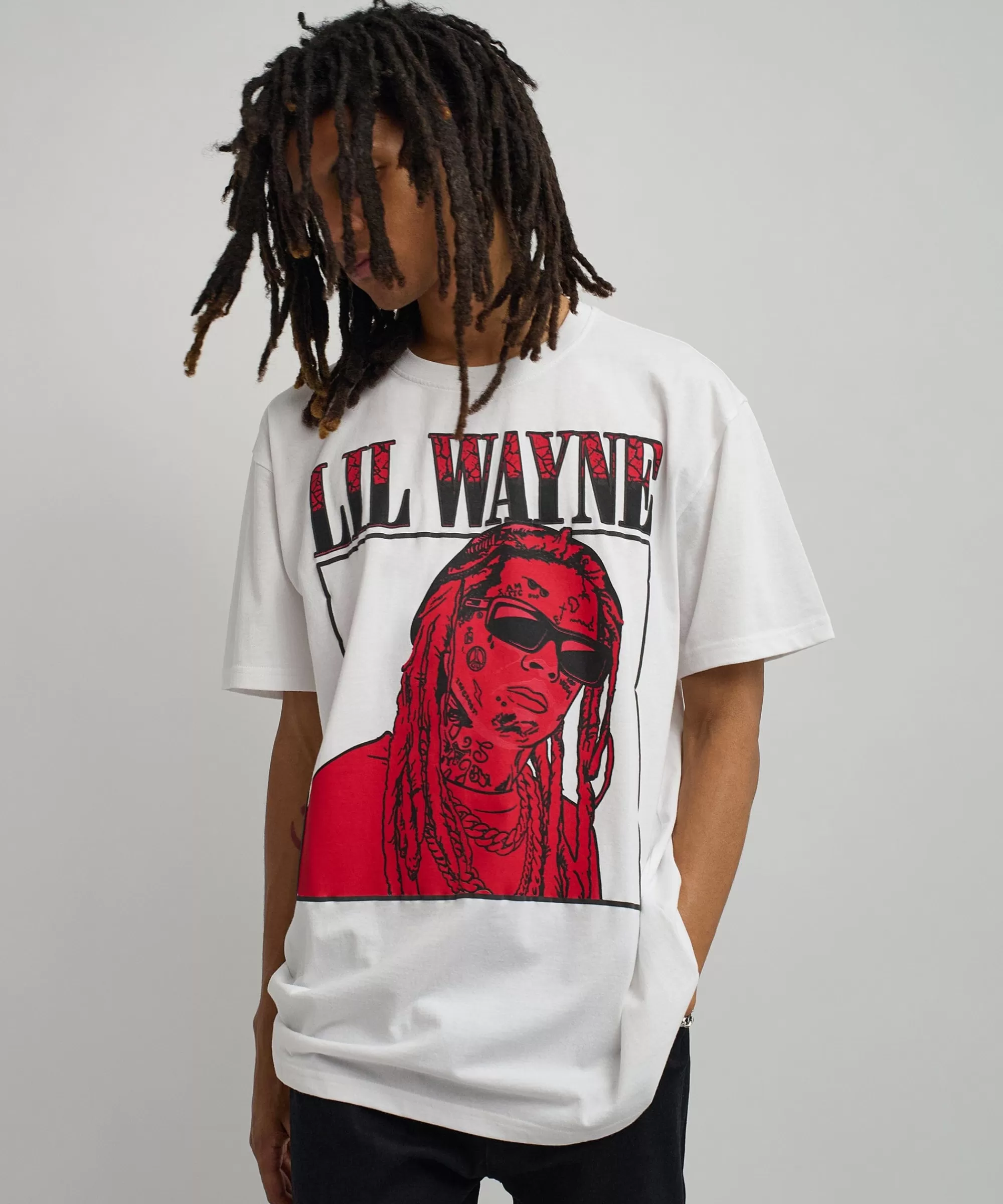 Clearance Lil Wayne Box Short Sleeve Tee - White Graphic Tees