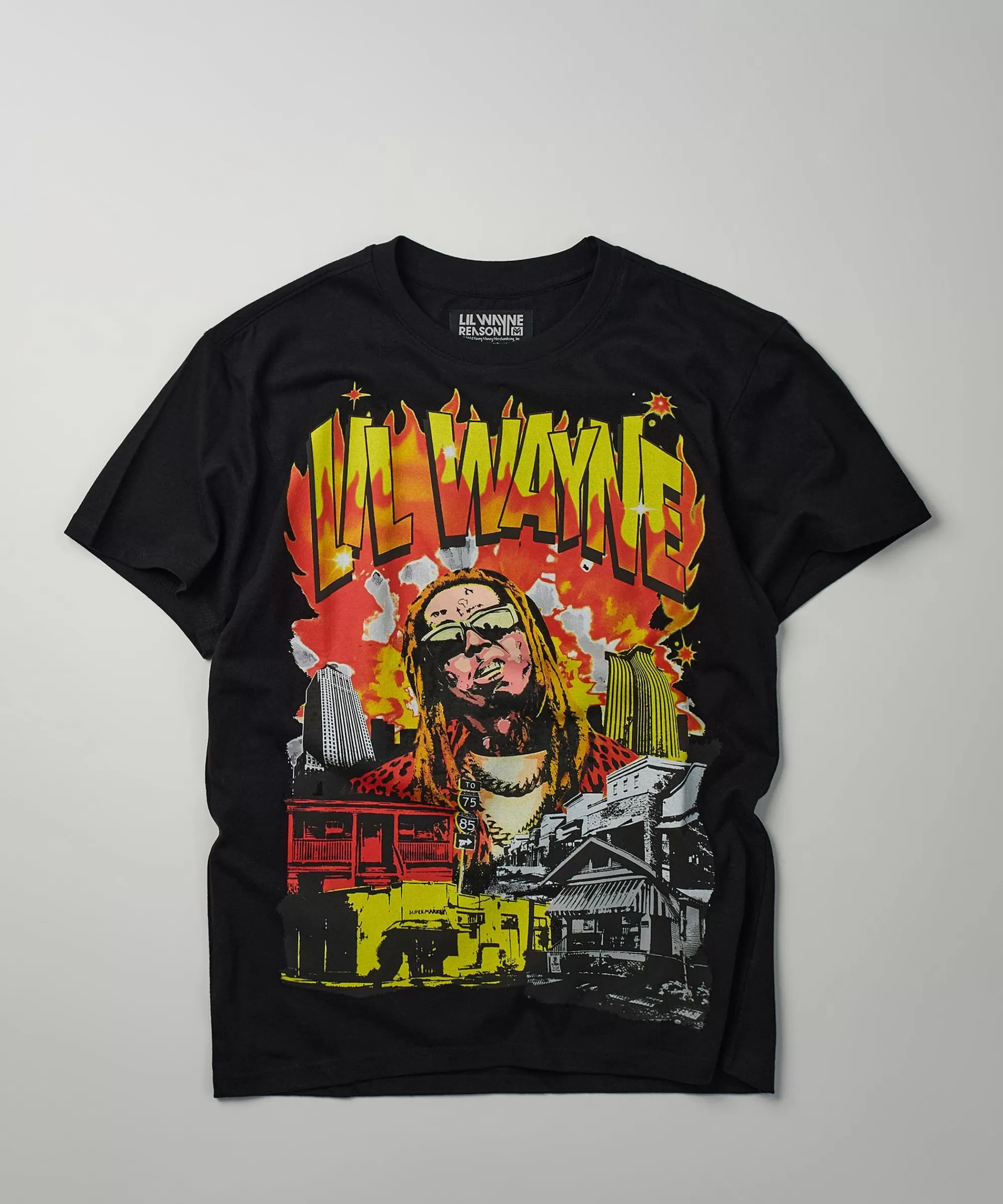 Hot Lil Wayne New Orleans Short Sleeve Tee - Black Graphic Tees
