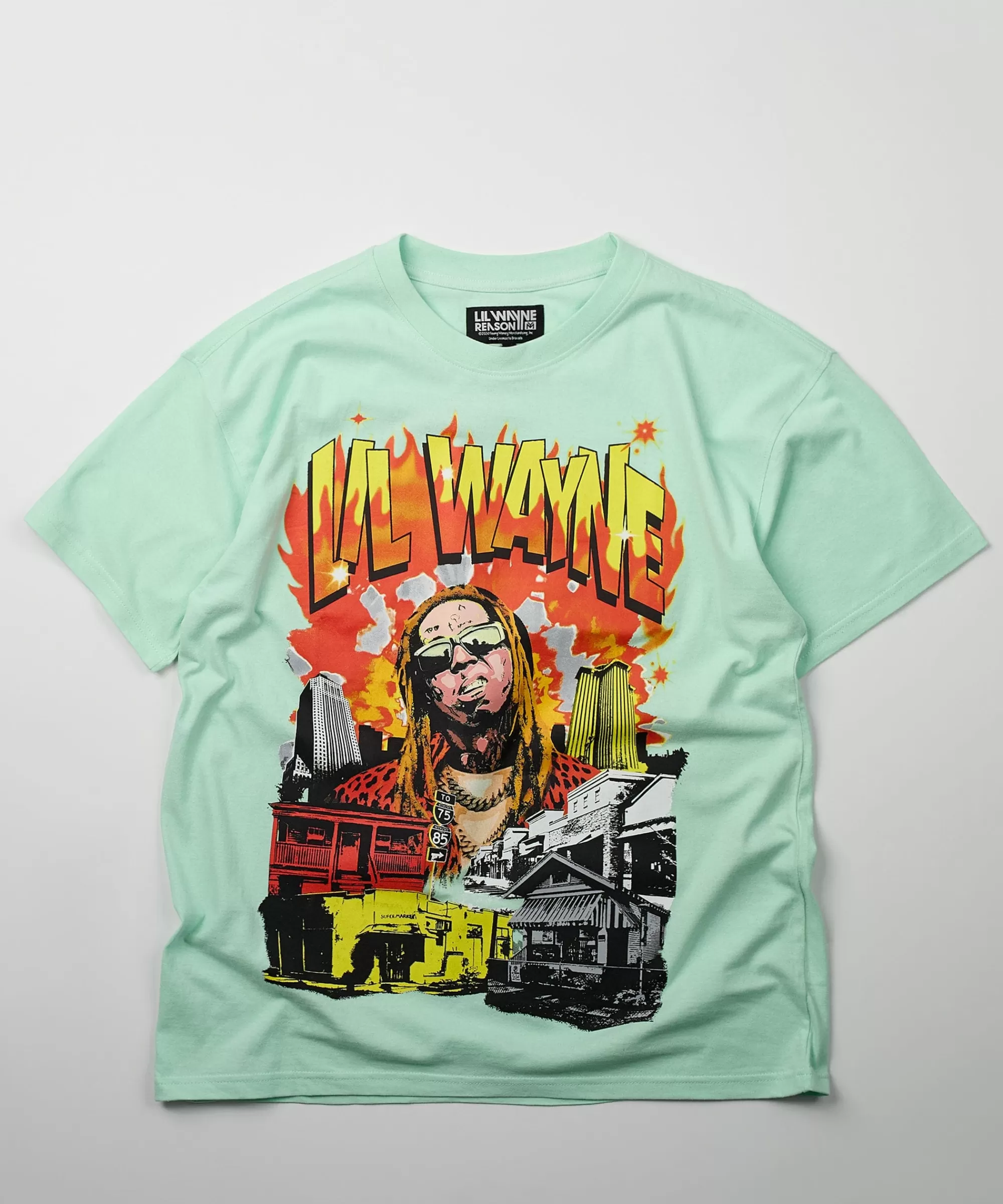 Outlet Lil Wayne New Orleans Short Sleeve Tee - Mint Graphic Tees