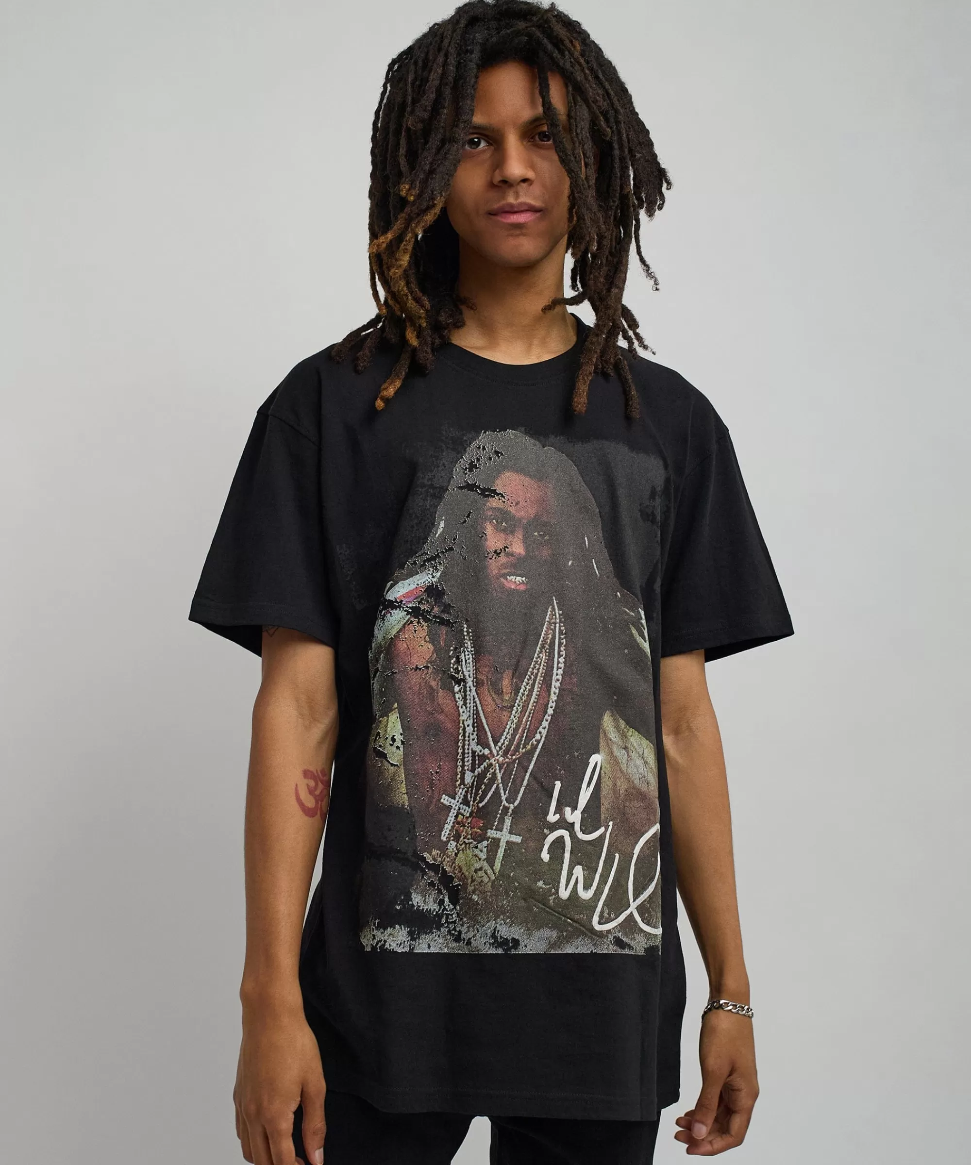 Discount Lil Wayne Portrait Short Sleeve Tee - Black Graphic Tees