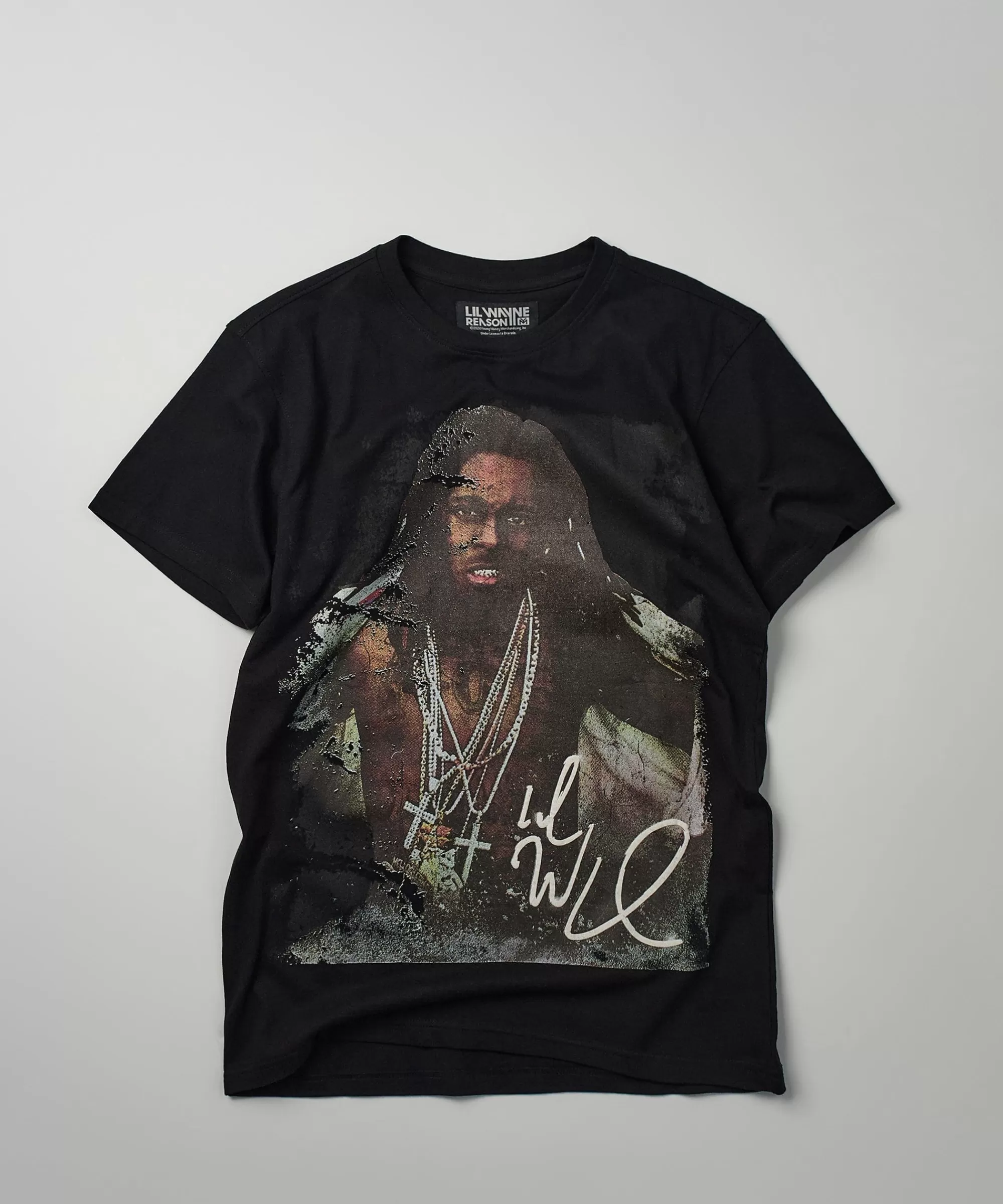 Discount Lil Wayne Portrait Short Sleeve Tee - Black Graphic Tees