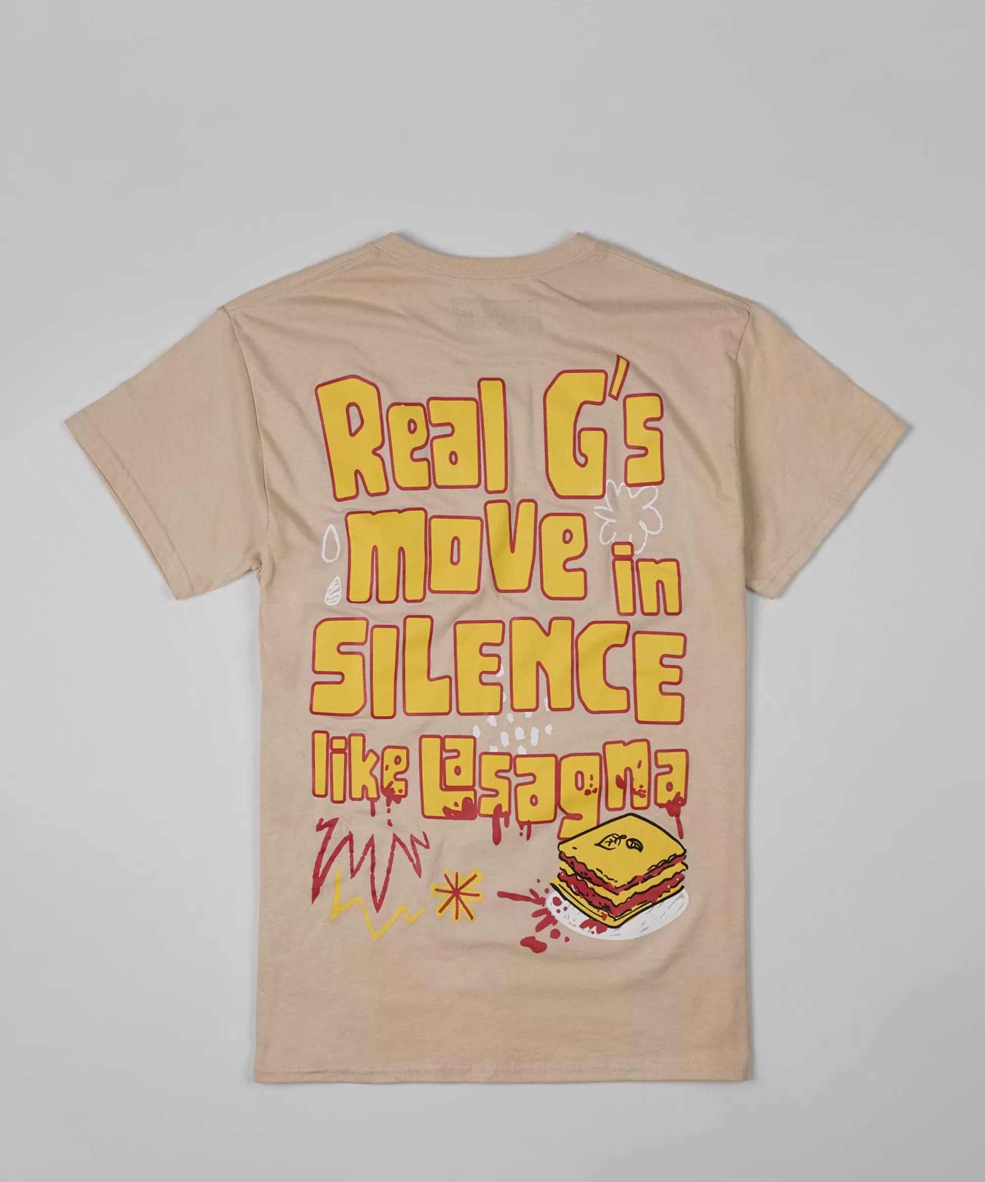 Clearance Lil Wayne Real GS Front And Back Print Short Sleeve Tee - Khaki Graphic Tees