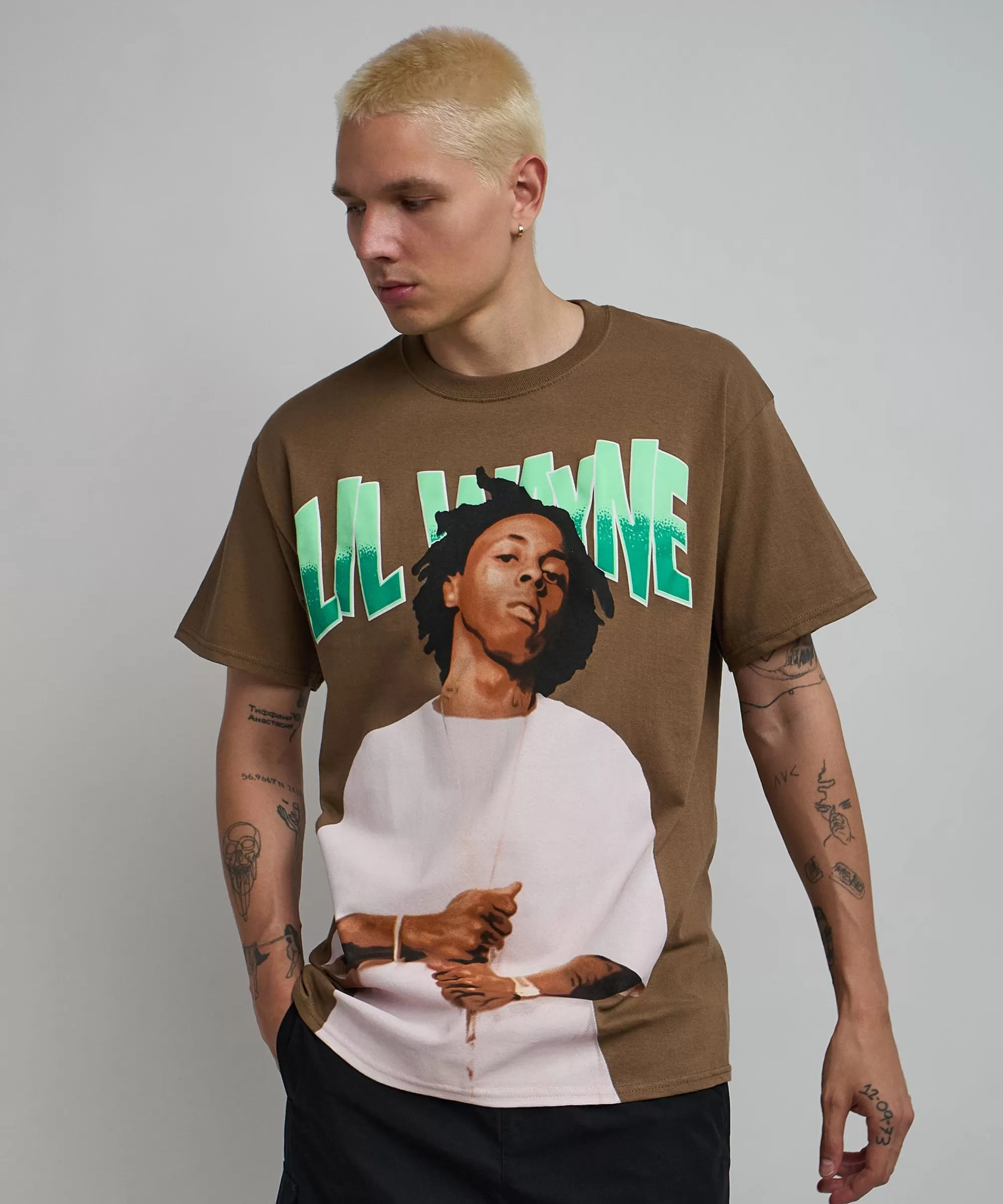 Shop Lil Wayne Tha Carter Short Sleeve Tee - Brown Graphic Tees