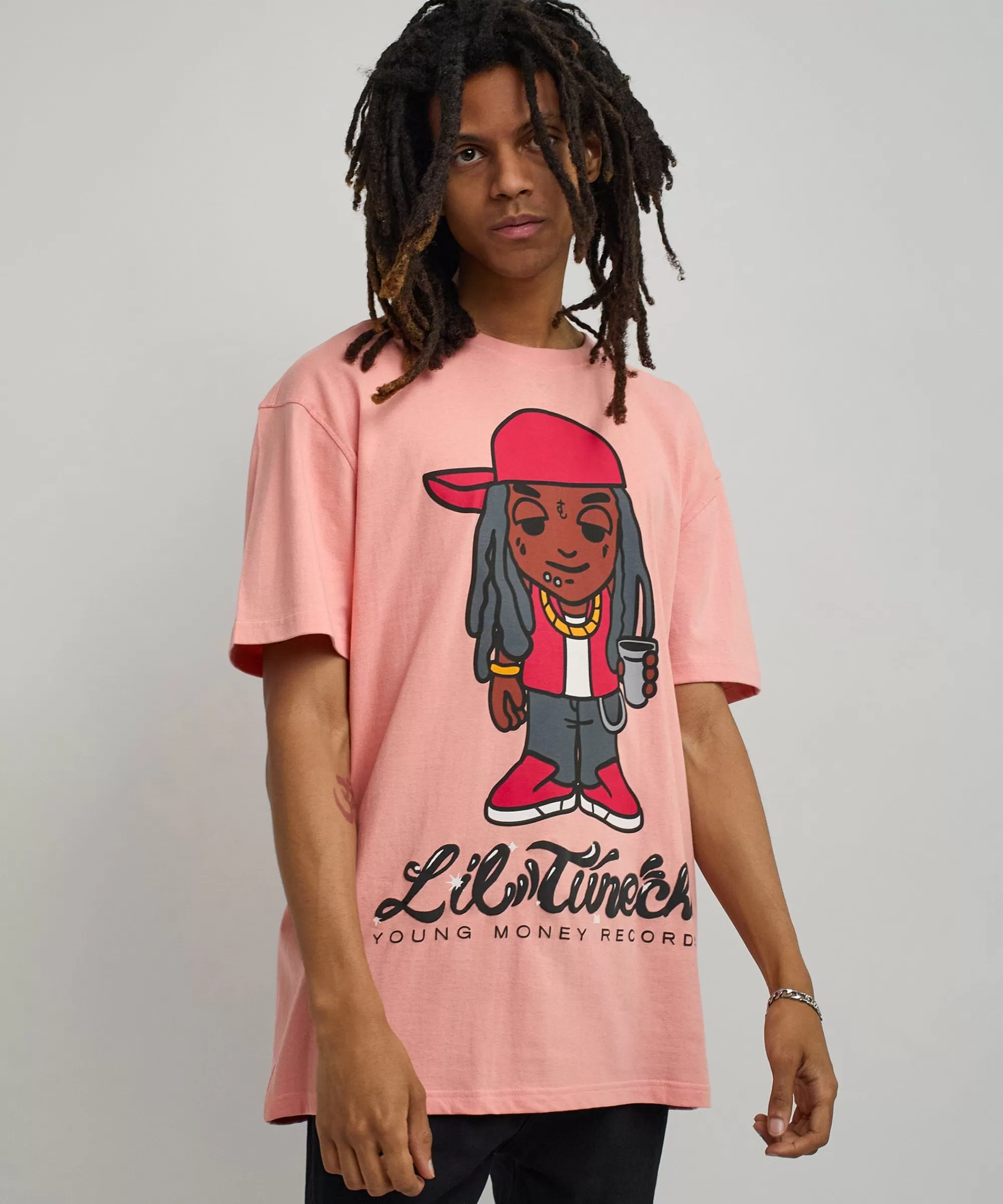 Flash Sale Lil Wayne Tunechi Short Sleeve Tee - Pink Graphic Tees