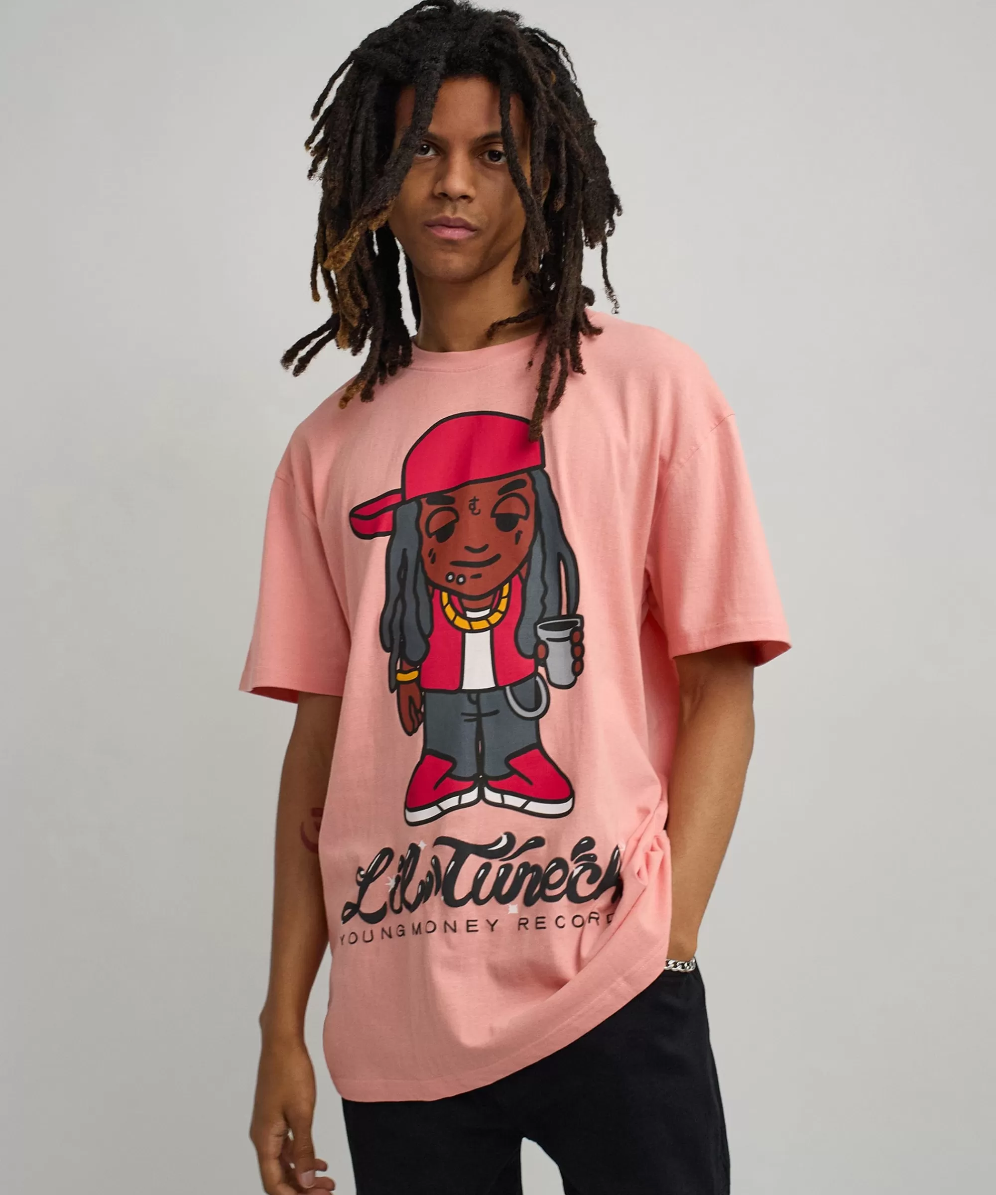 Flash Sale Lil Wayne Tunechi Short Sleeve Tee - Pink Graphic Tees