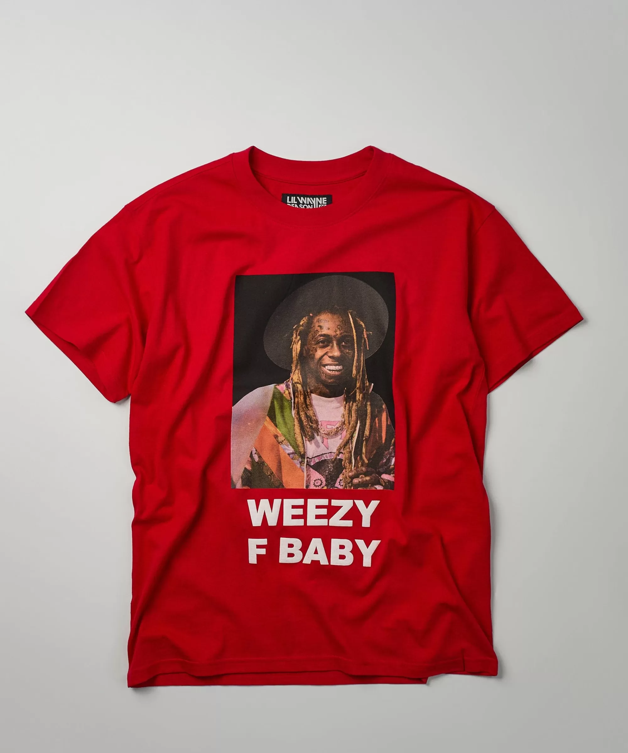 Discount Lil Wayne Weezy F Baby Photo Short Sleeve Tee - Red Graphic Tees