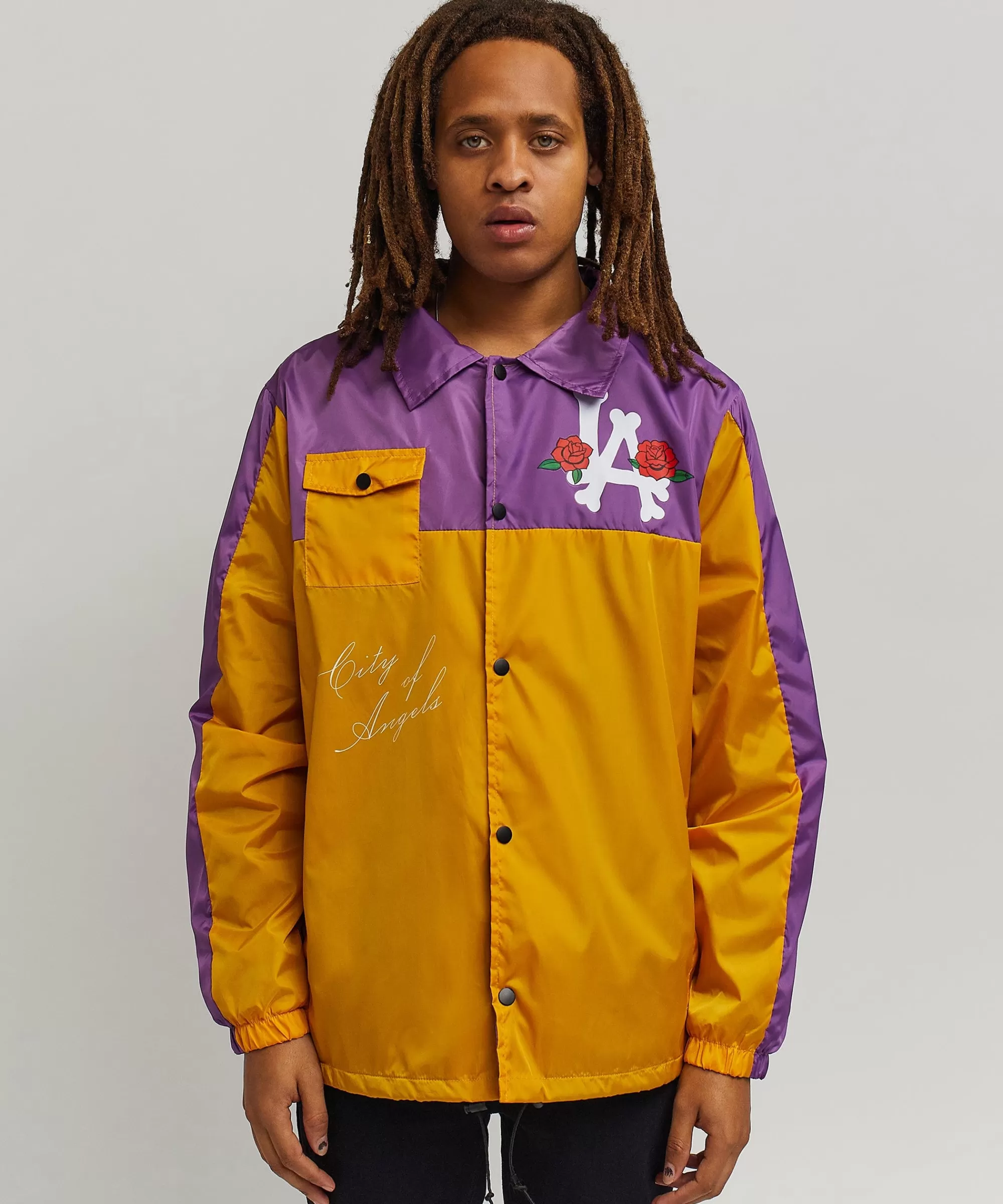 Clearance Los Angeles Coaches Jacket - Yellow Lightweight Jackets