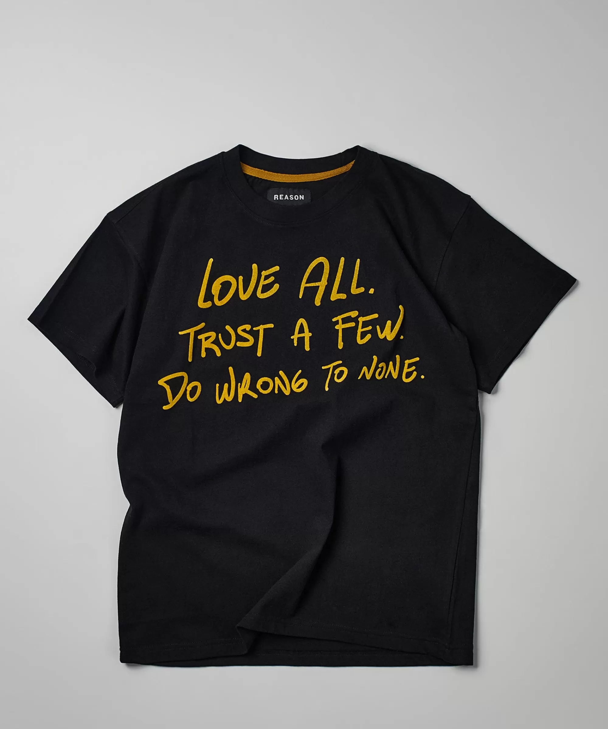 Cheap Love All Flocking Print Short Sleeve Tee - Black Graphic Tees