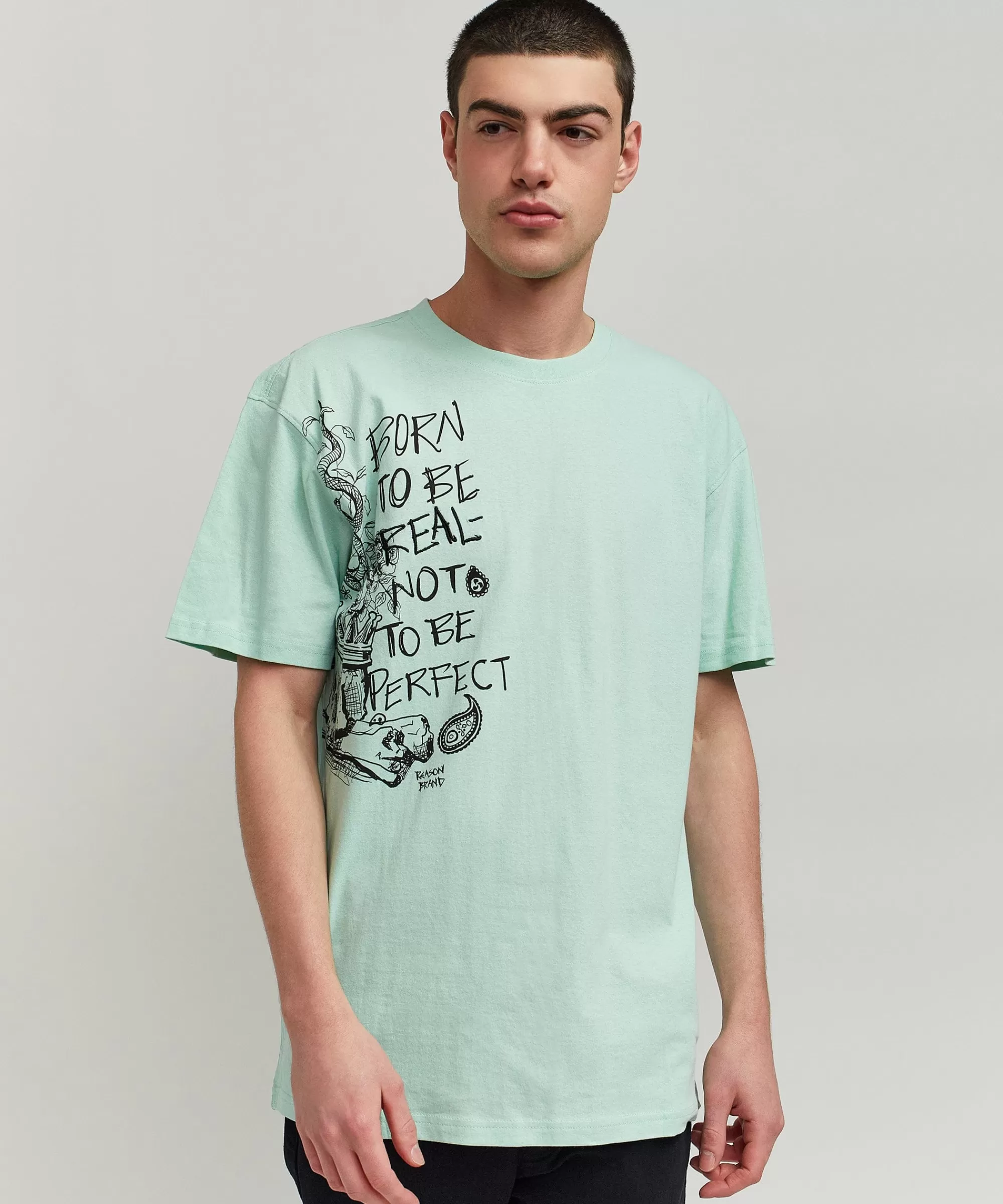 Best Sale Luca Graphic Print Embroidery Short Sleeve Tee - Olive Green Graphic Tees