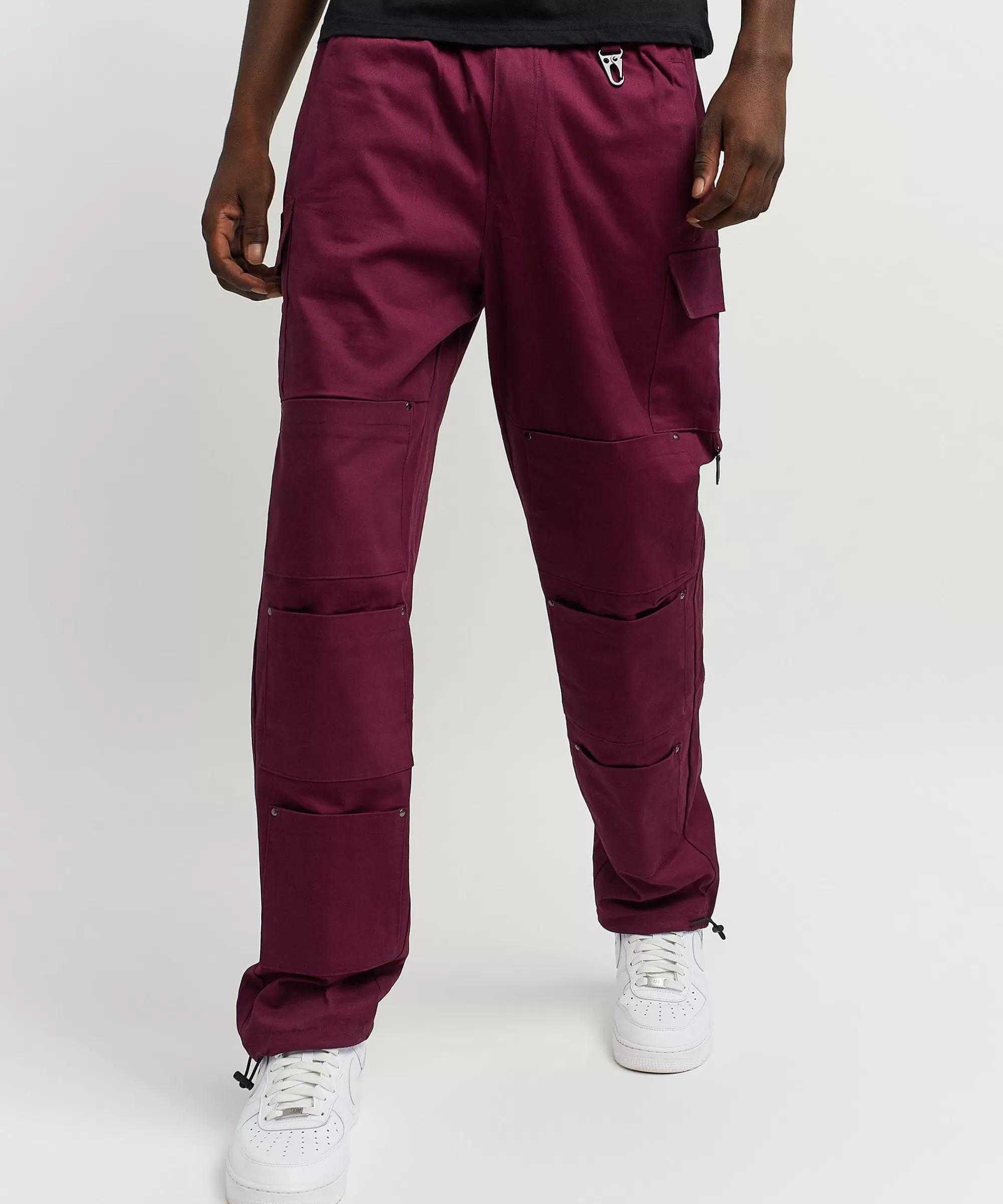 Discount Luther Cotton Utility Multi Pocket Pants - Burgundy Shop All Bottoms | Cargo & Utility Pants