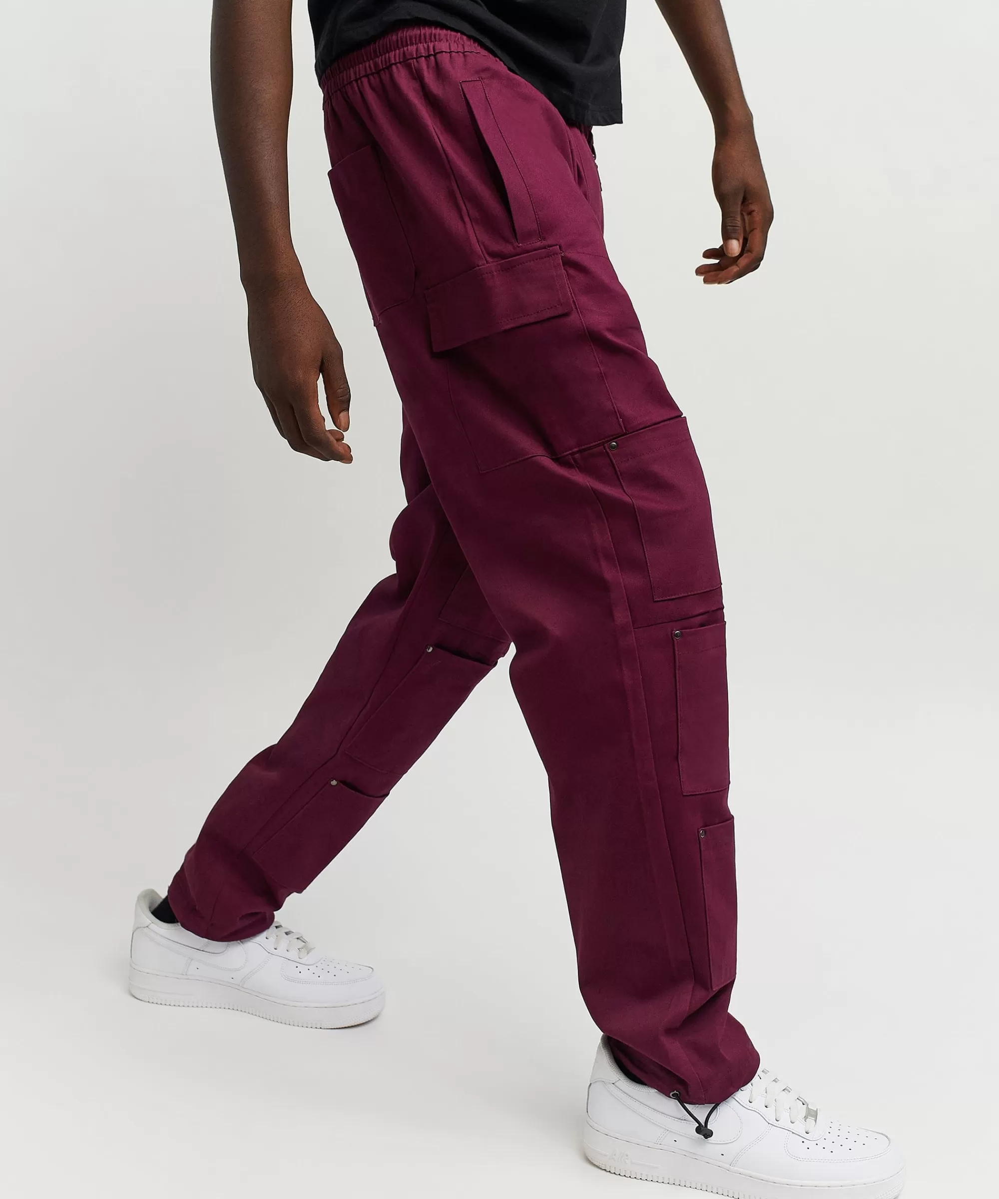 Discount Luther Cotton Utility Multi Pocket Pants - Burgundy Shop All Bottoms | Cargo & Utility Pants