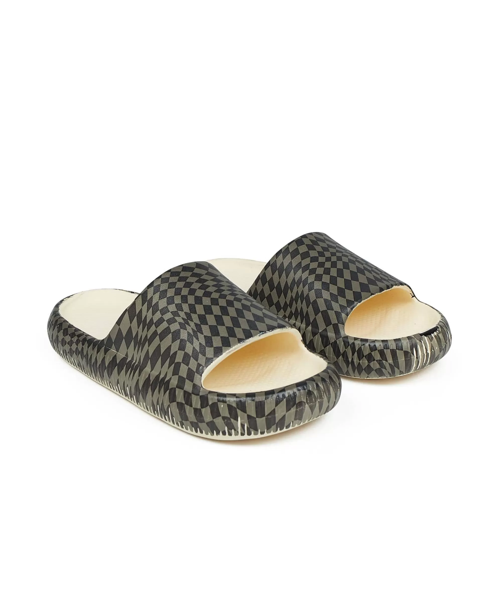 Store Maddox Checkered Slides - Black Slides