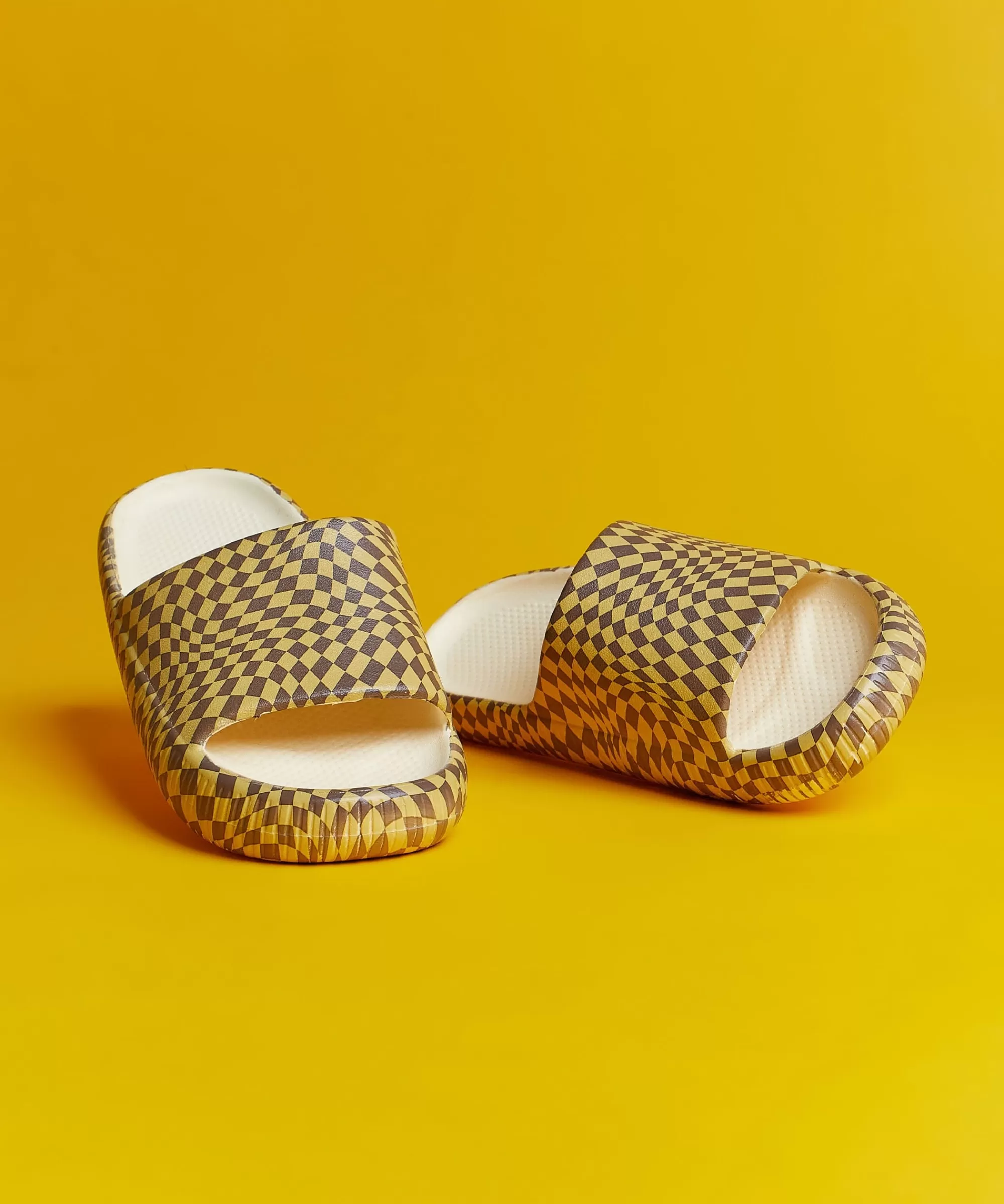 Flash Sale Maddox Checkered Slides - Brown Slides