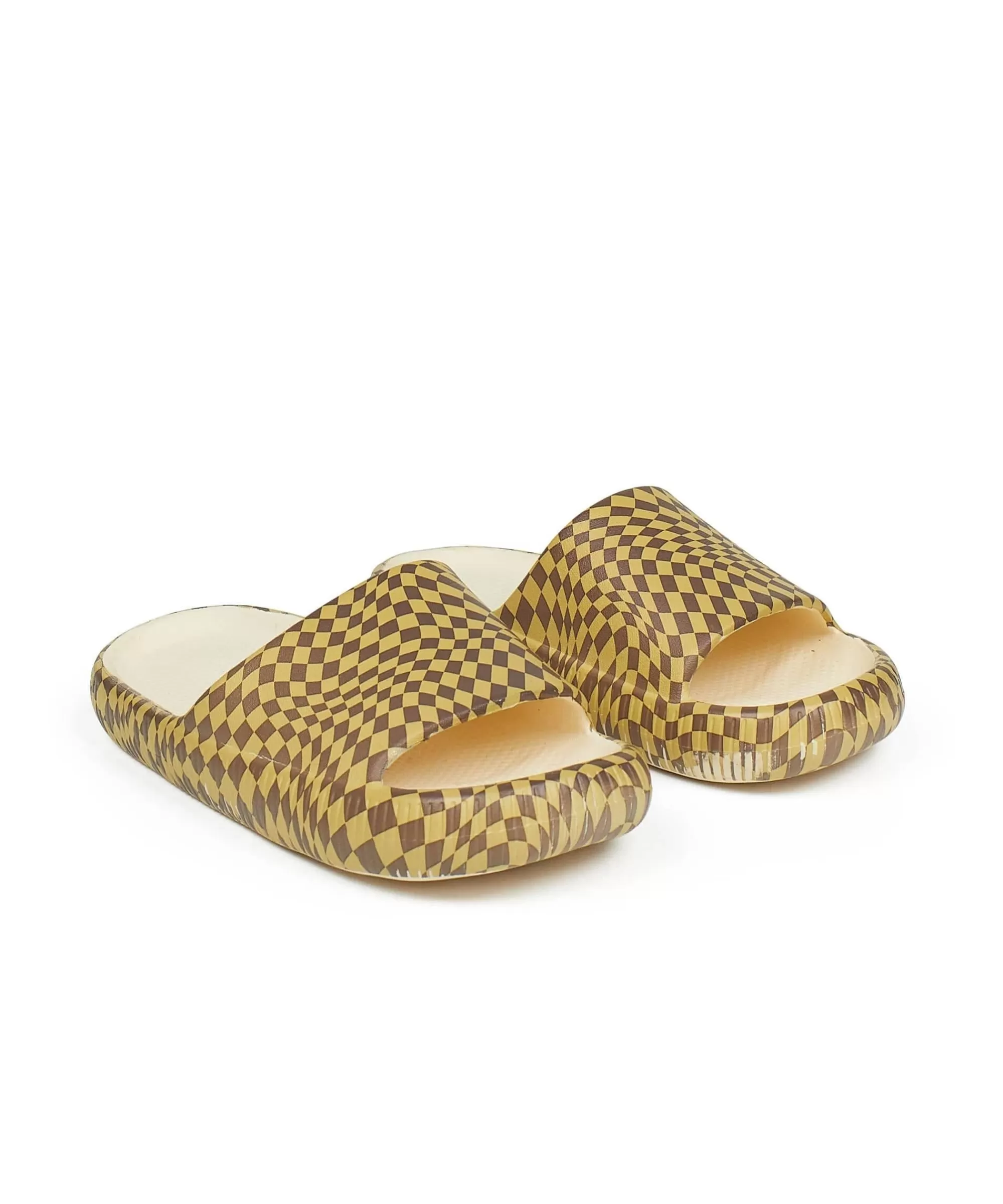 Flash Sale Maddox Checkered Slides - Brown Slides