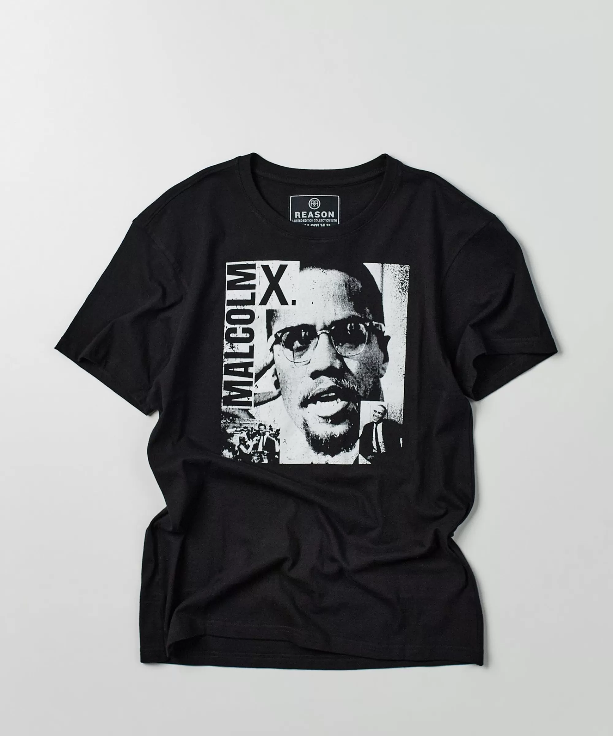 Best Sale Malcolm X Monochrome Short Sleeve Tee - Black Graphic Tees