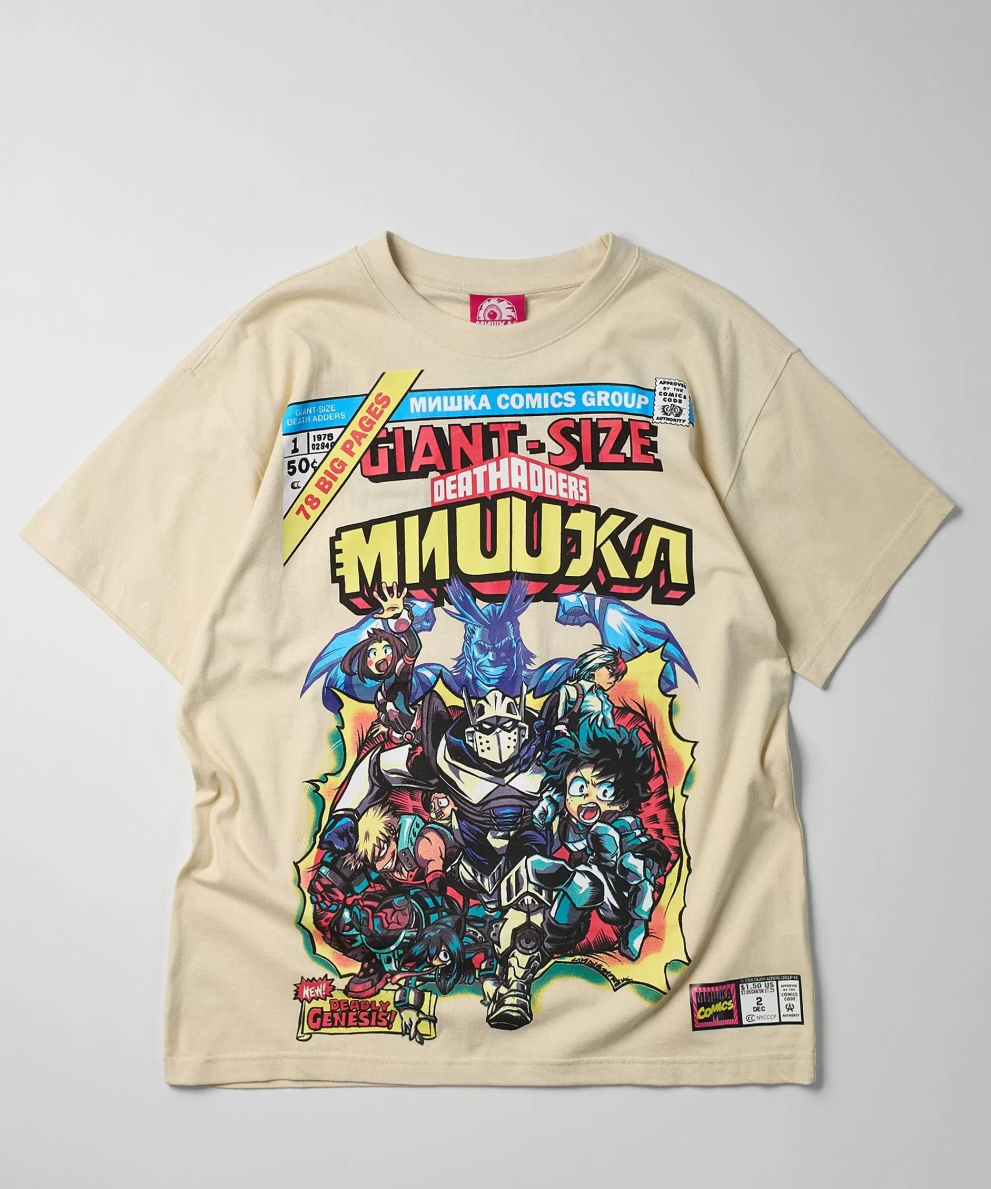 Cheap Mishka Comics Short Sleeve Tee - Beige Graphic Tees