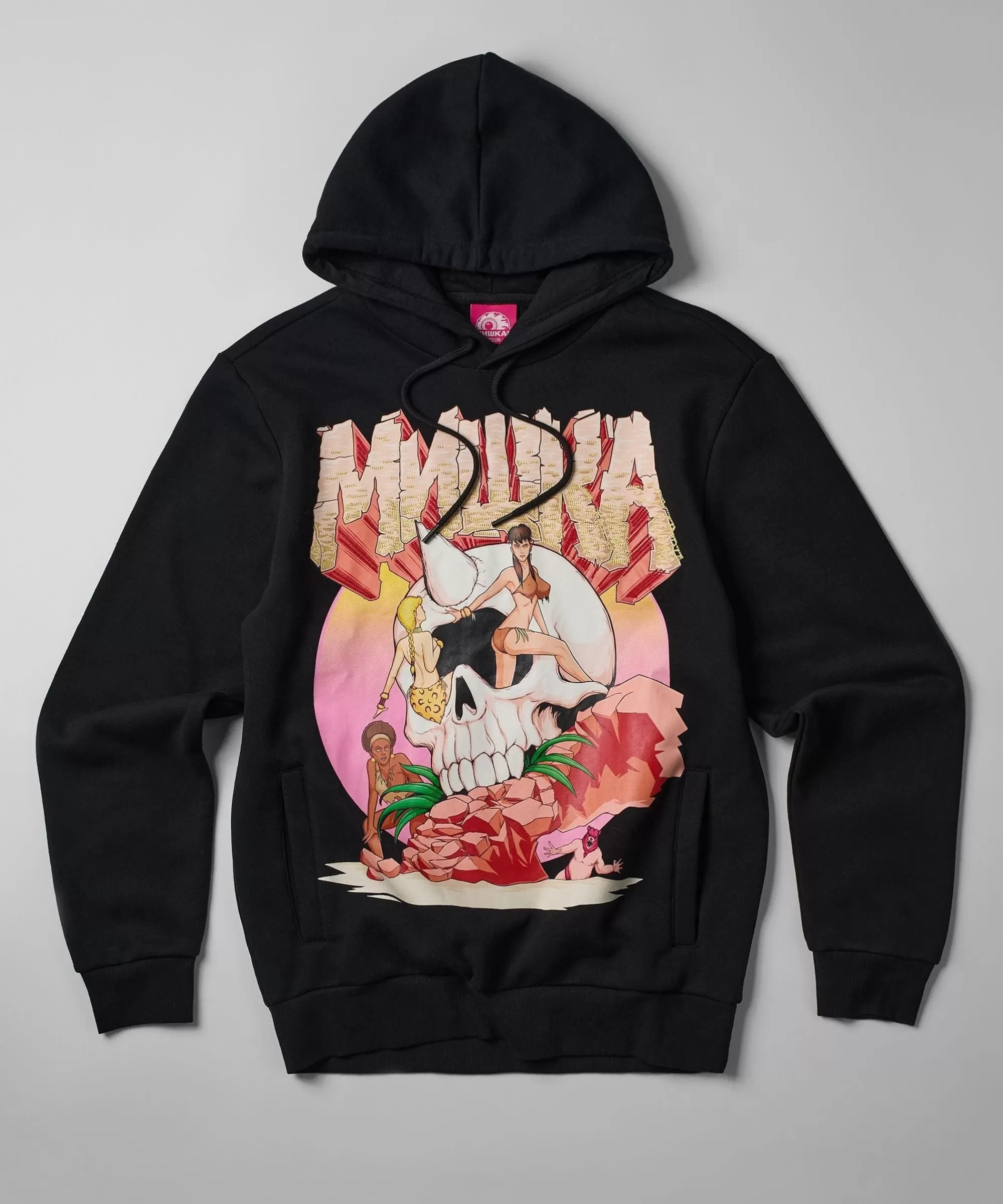 Cheap Mishka Graphic Print Embroidered Hoodie - Black Hoodies | Hoodies