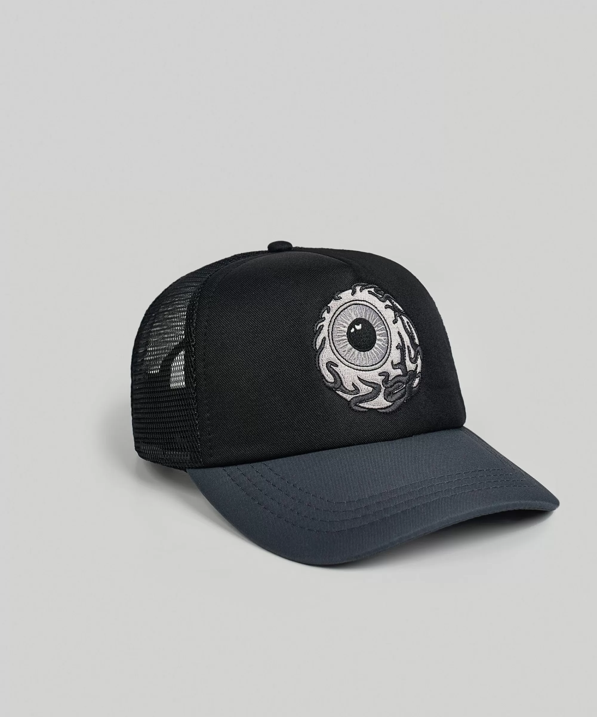 Shop Mishka Keep Watch Embroidered Trucker Hat - Black Hats