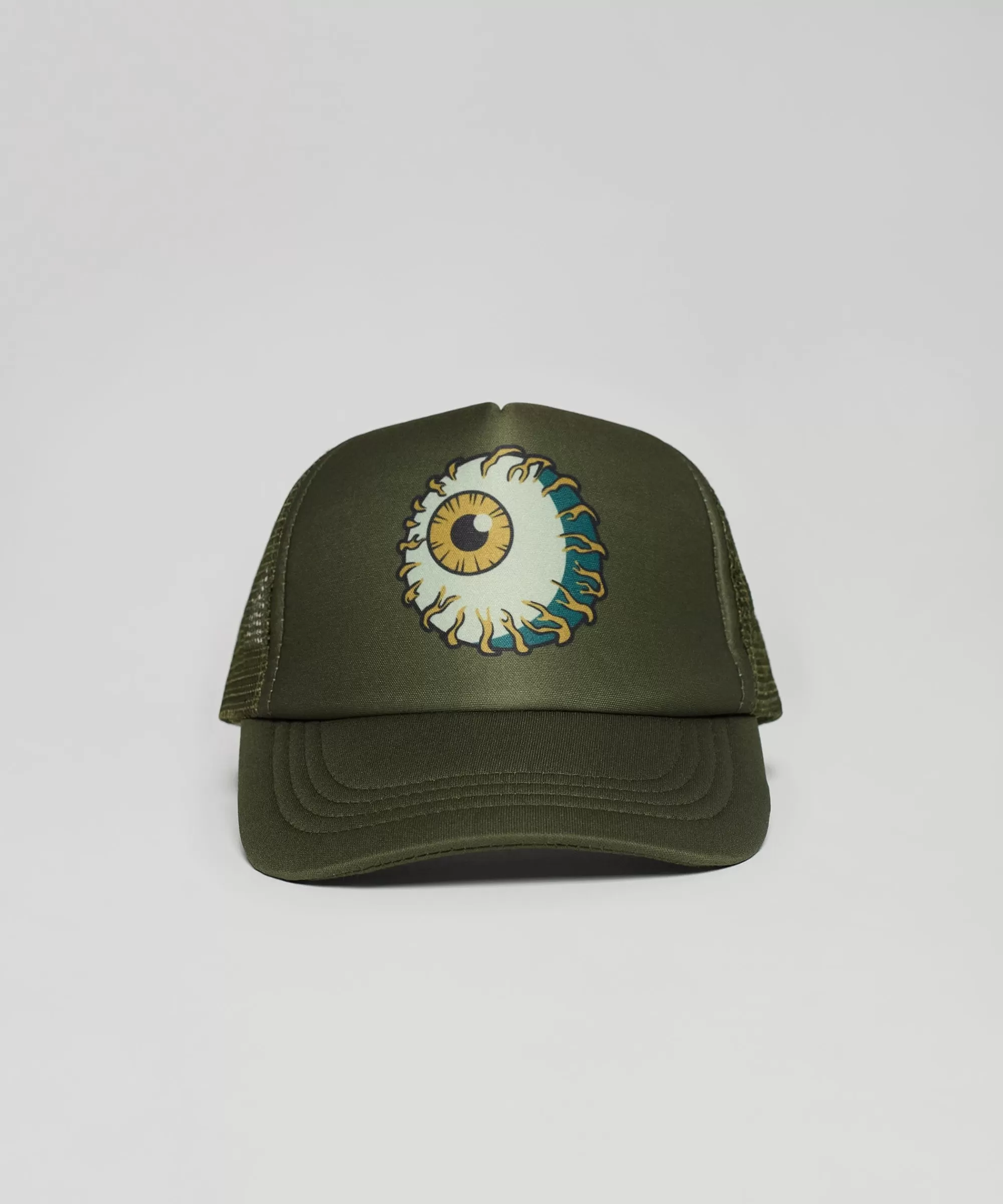 Fashion Mishka Keep Watch Embroidered Trucker Hat - Olive Green Hats