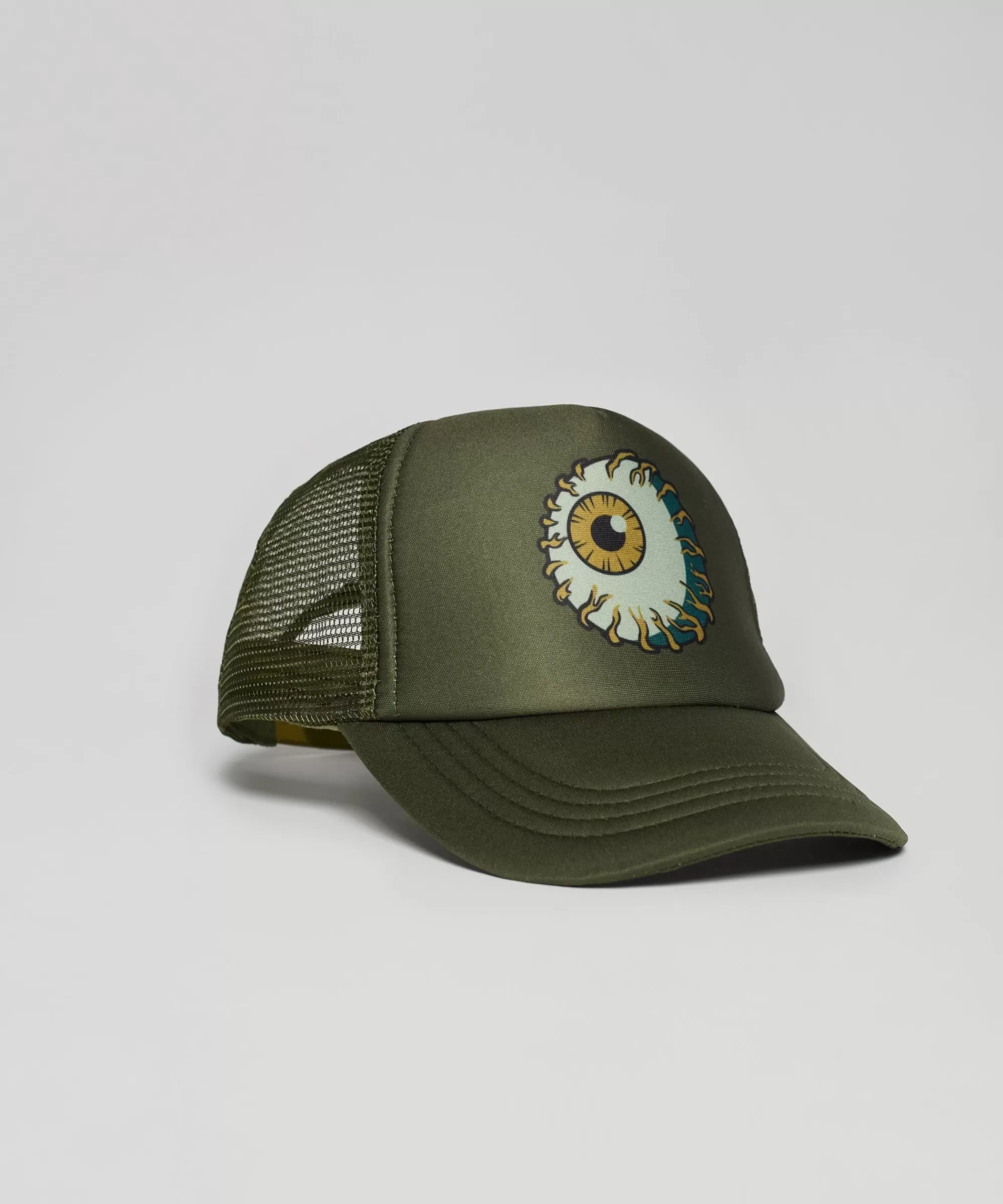 Fashion Mishka Keep Watch Embroidered Trucker Hat - Olive Green Hats