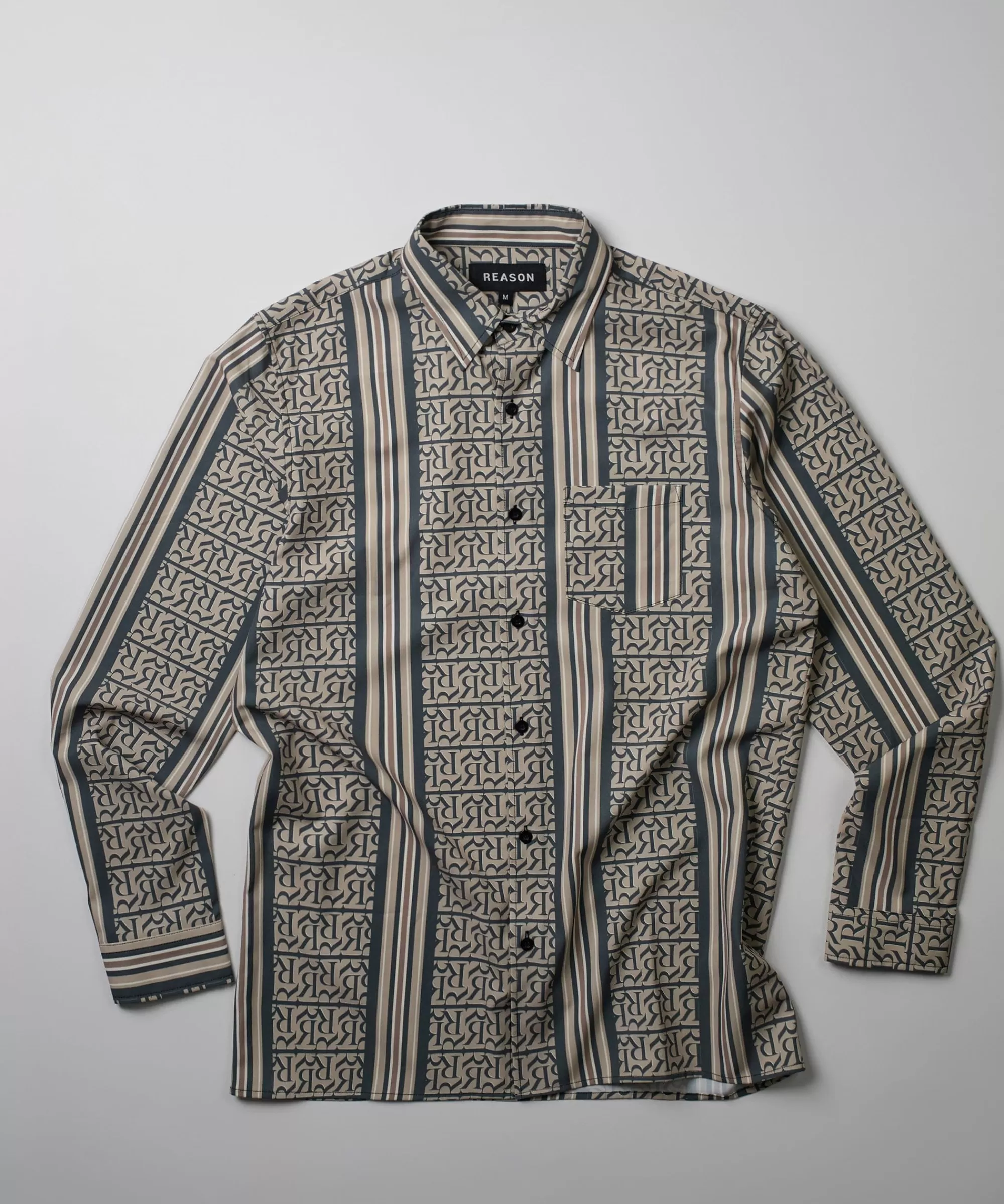 Outlet Monogram Long Sleeve Woven Shirt Button Downs