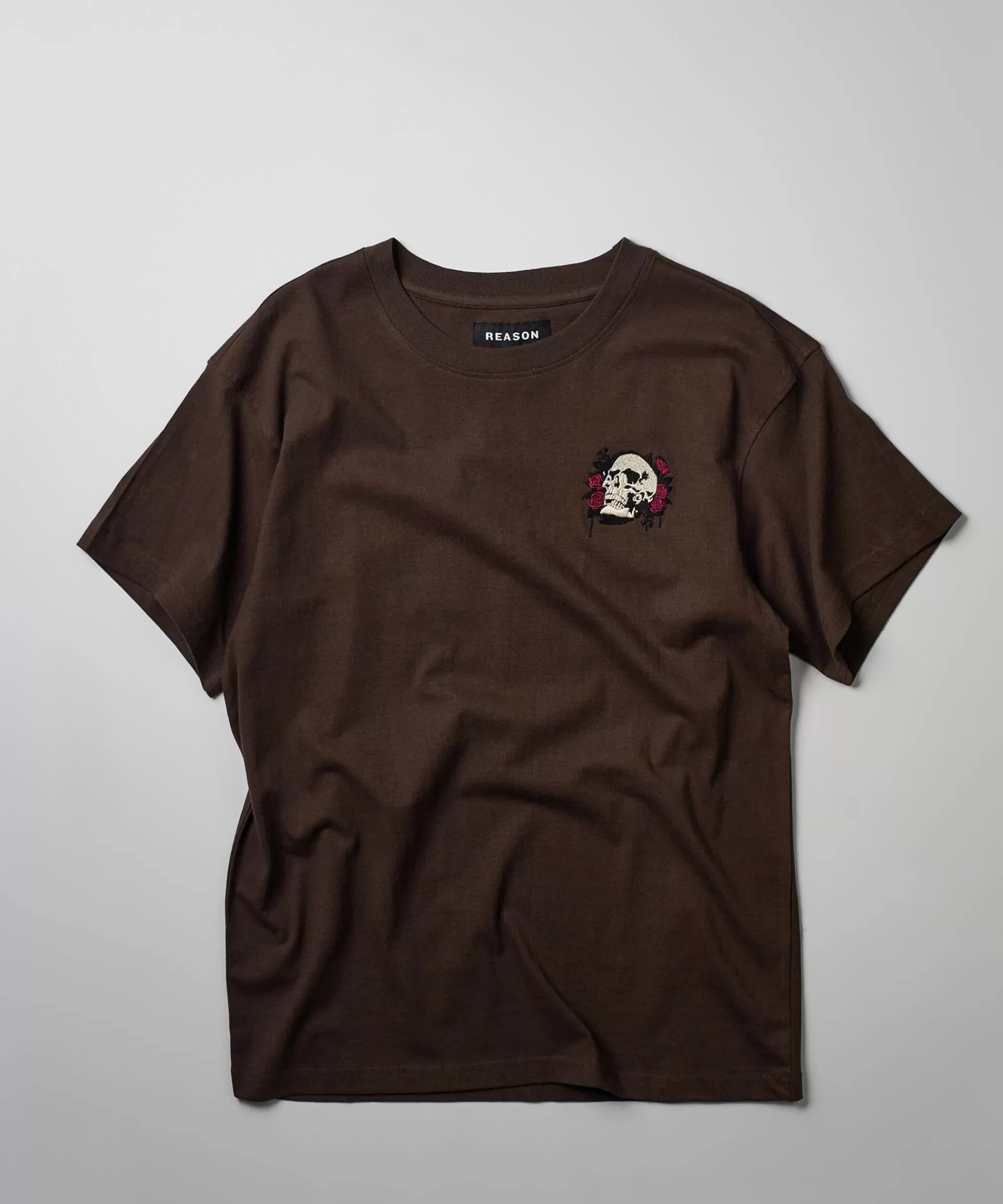 Cheap Not For Everyone Embroidered Short Sleeve Tee - Brown Graphic Tees