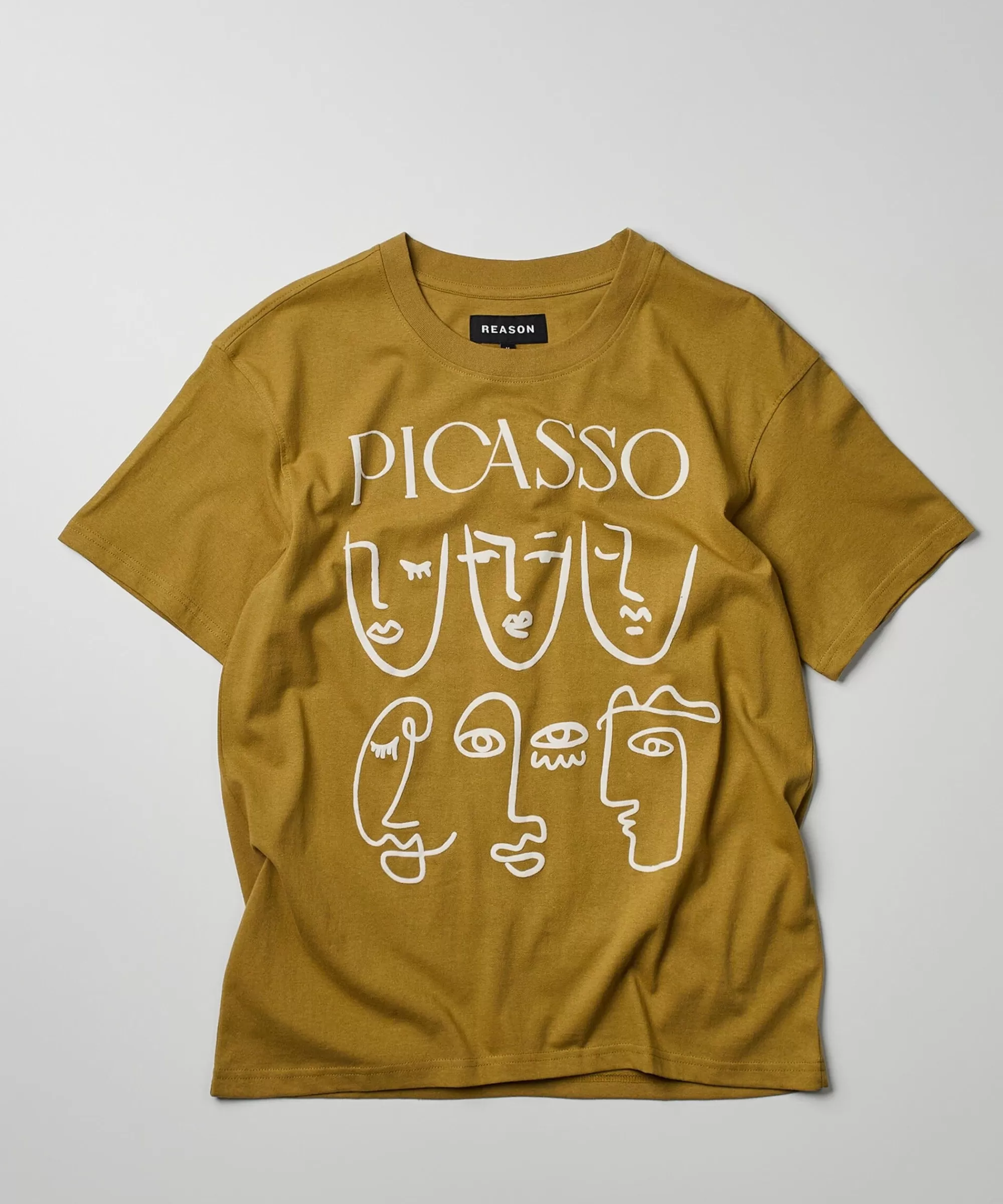 New Picasso Faces Short Sleeve Tee - Khaki Graphic Tees