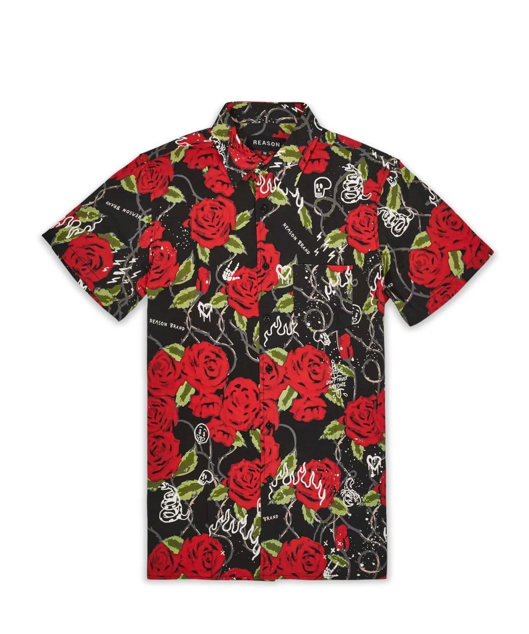 Shop Plus Size Harper Rose Allover Print Short Sleeve Shirt Button Downs