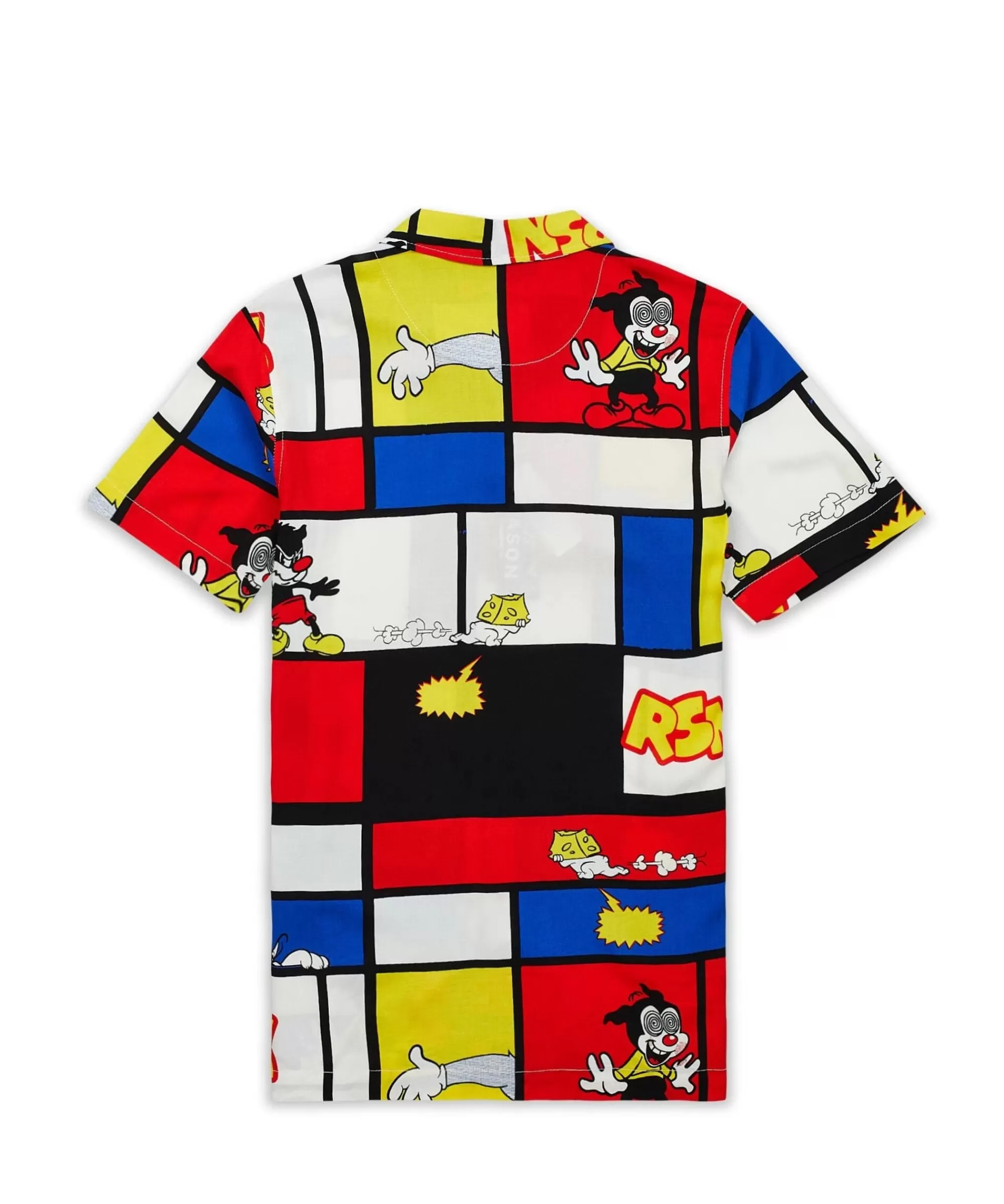 Flash Sale Plus Size Prank Allover Print Short Sleeve Shirt Button Downs