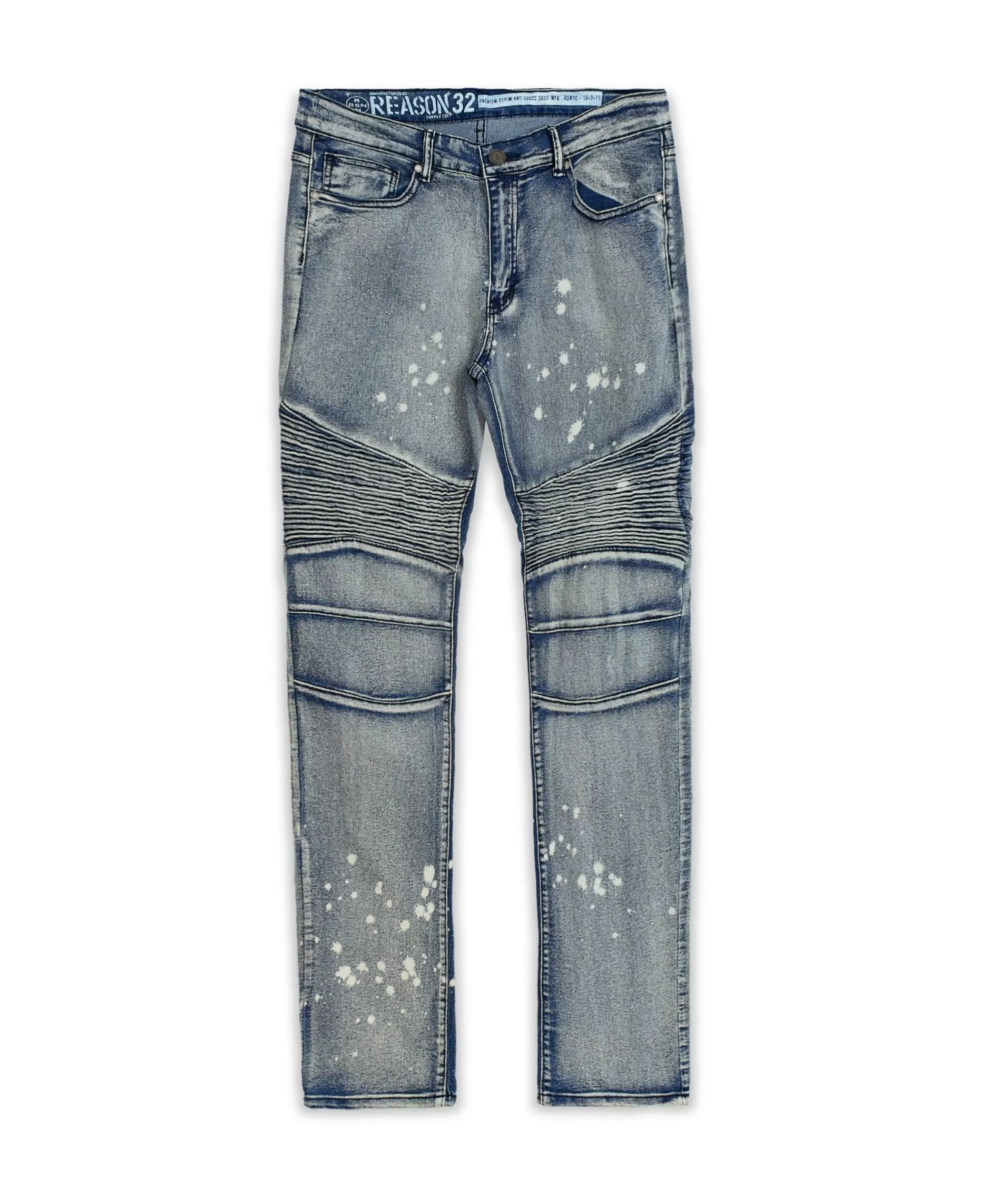 Cheap Plus Size Touch Up Paint Splatter Moto Jeans Denim Jeans | Denim