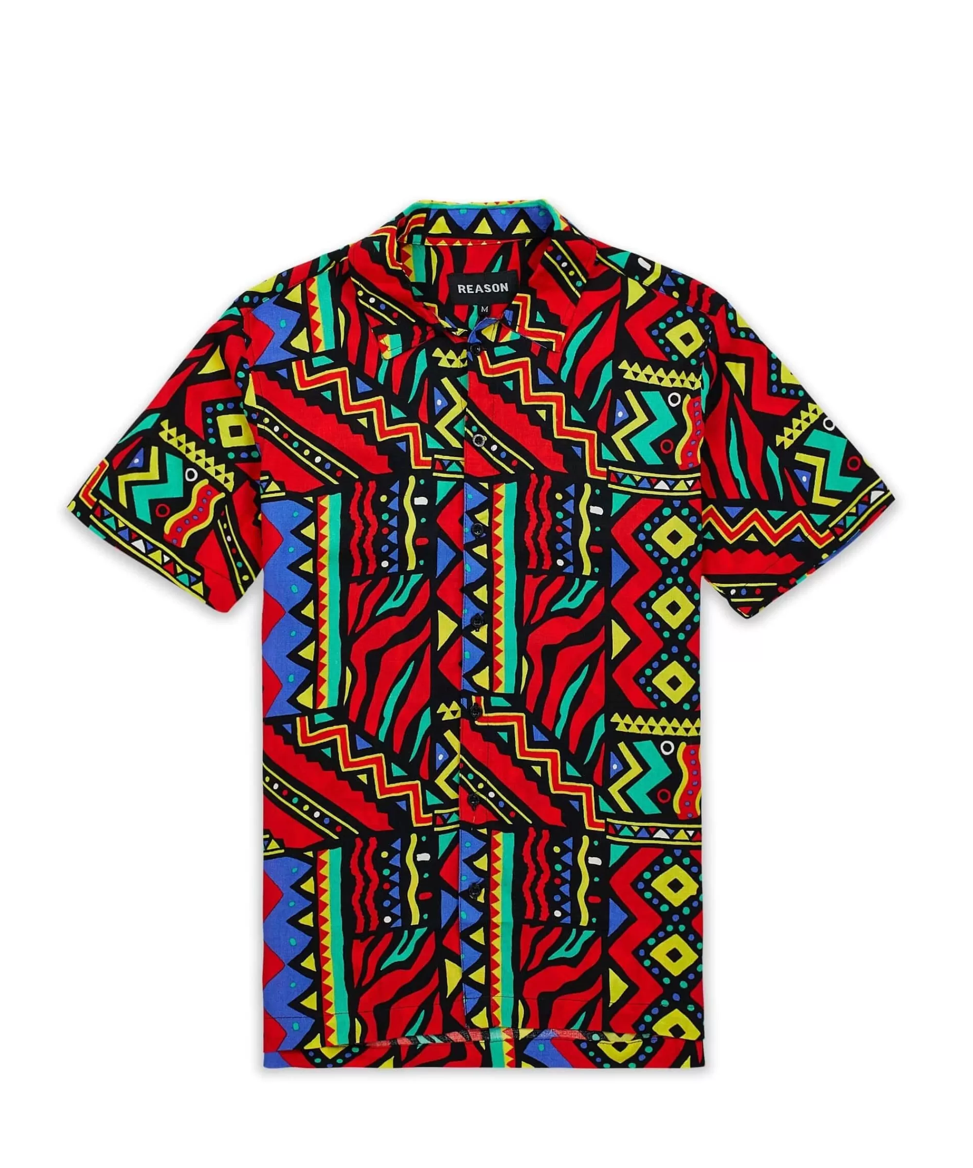 Hot Plus Size Unity Allover Print Short Sleeve Shirt Button Downs