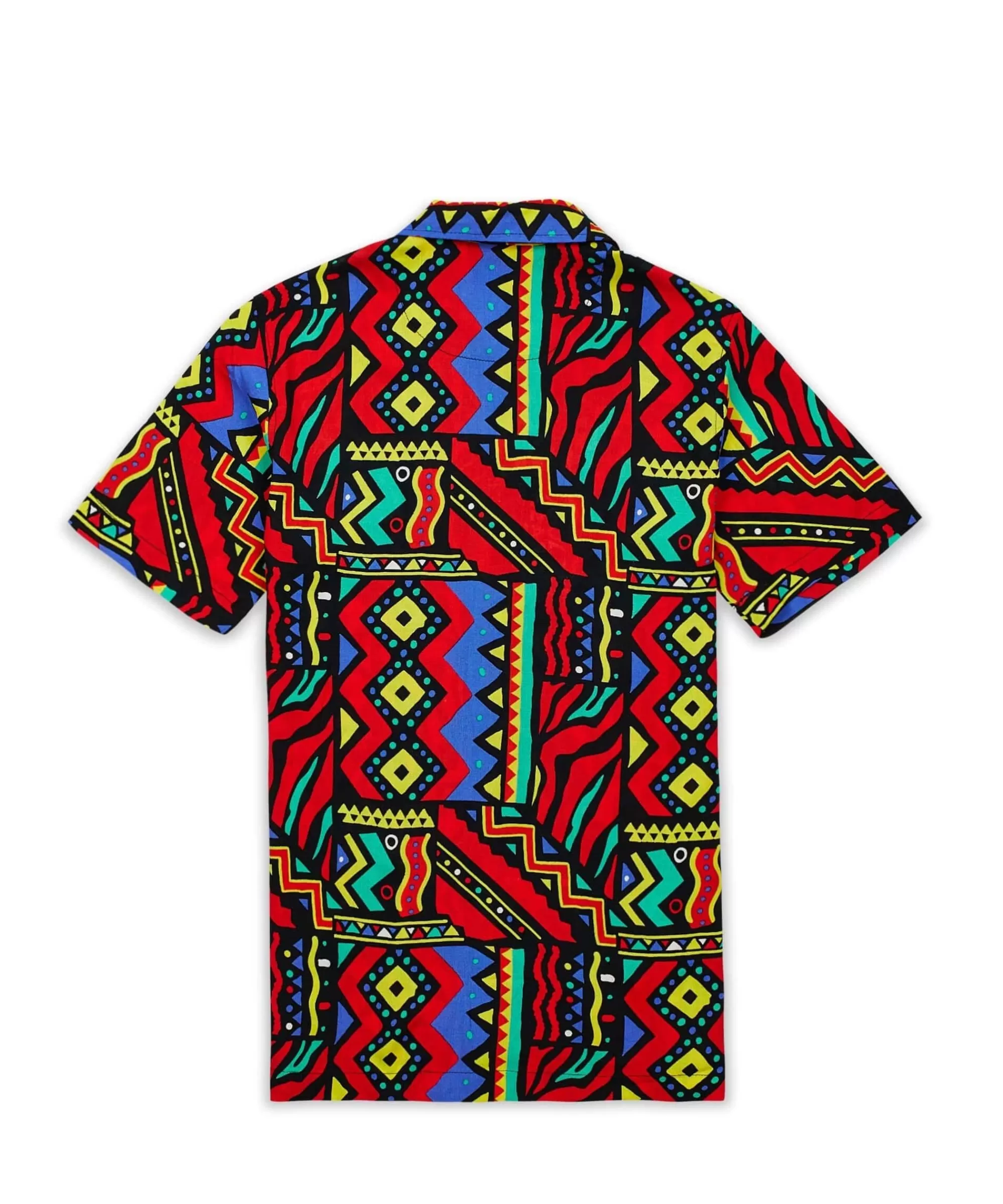 Hot Plus Size Unity Allover Print Short Sleeve Shirt Button Downs