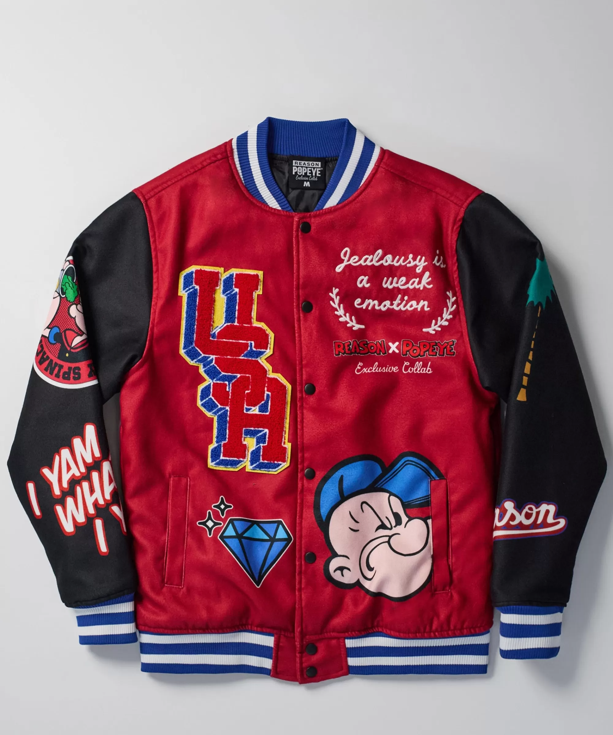 Hot Popeye USA Wool Varsity Jacket - Red Varsity Jackets