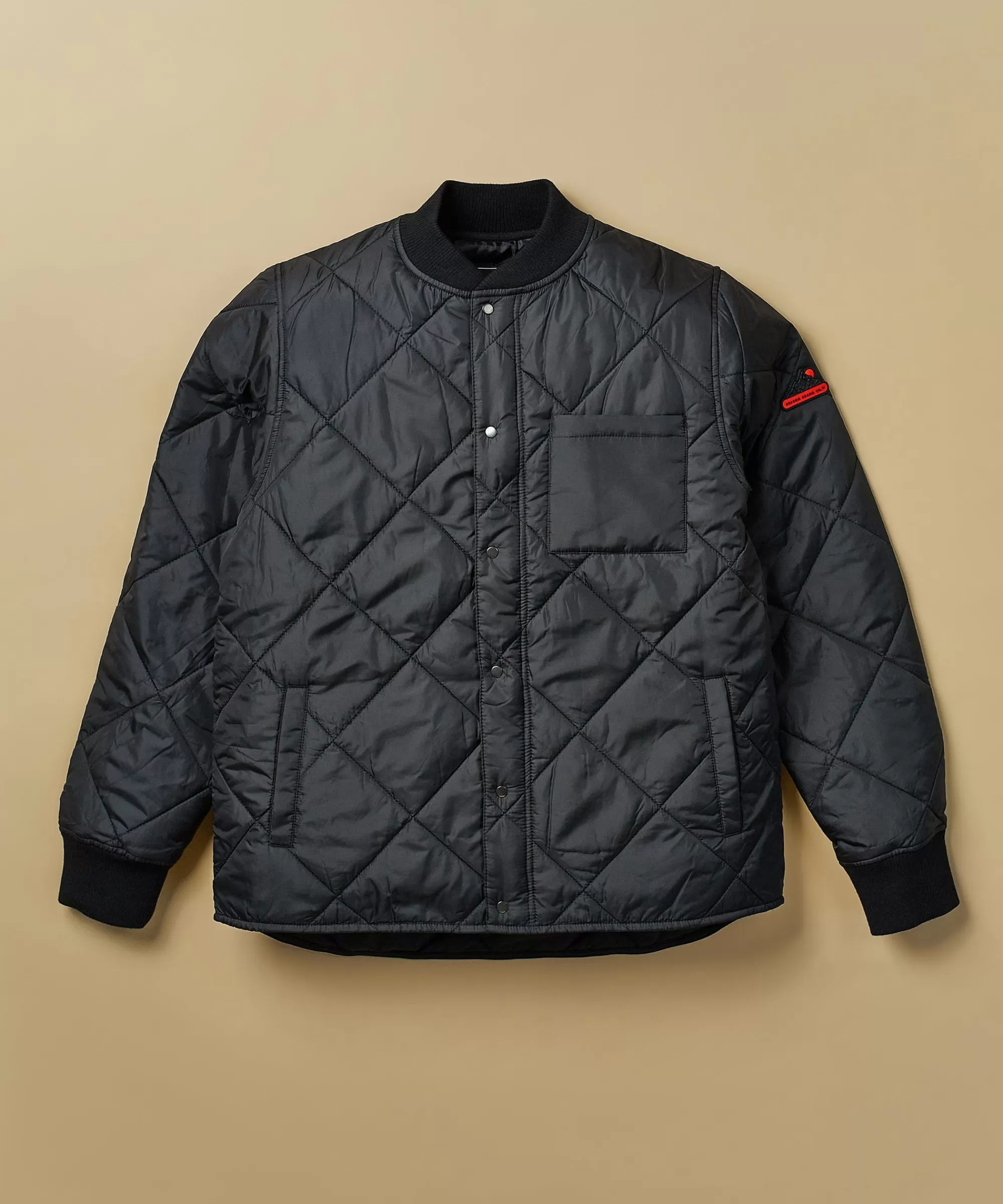 Fashion Quilted Shirt Jacket With Lining - Black Quilted Jackets