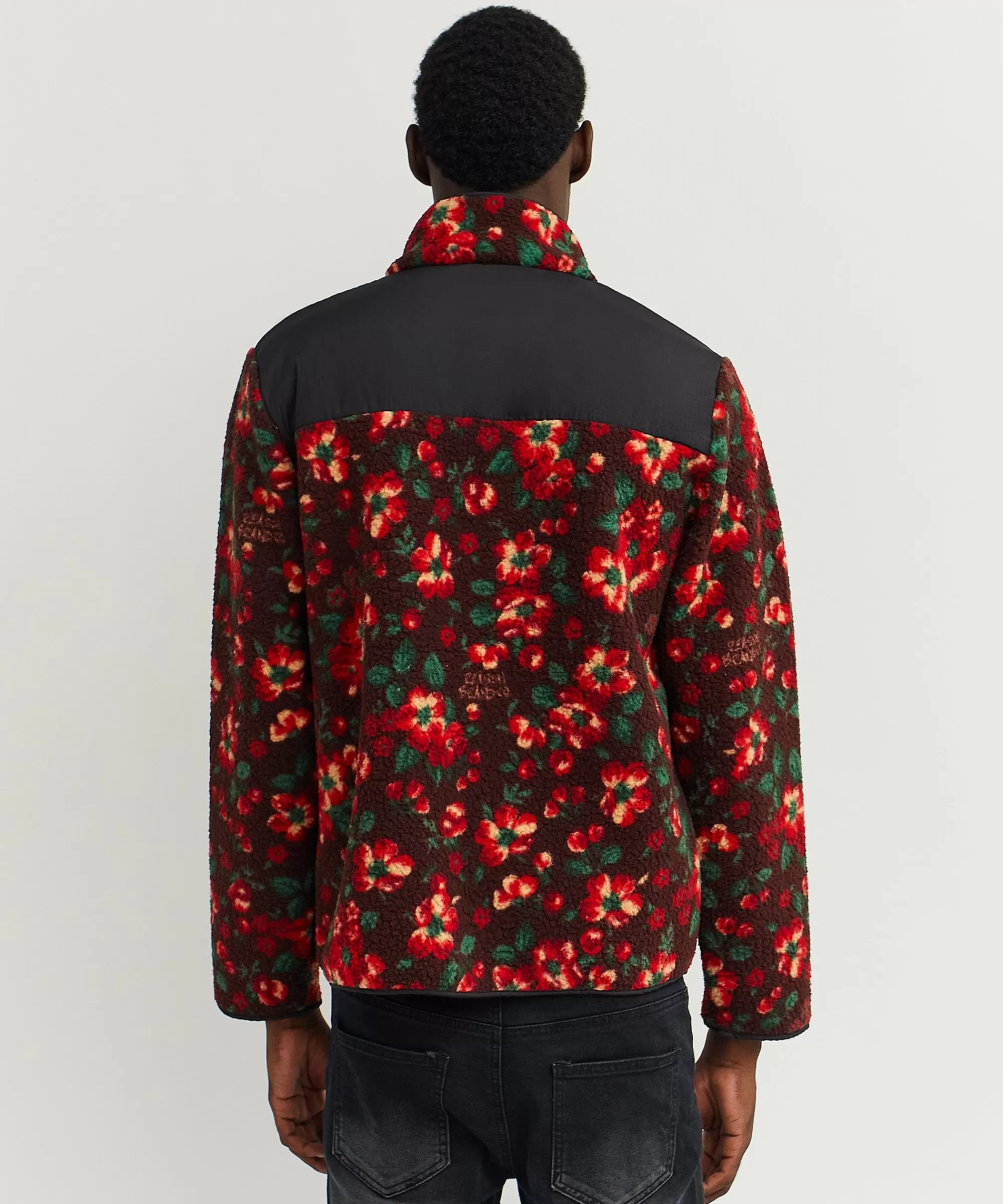 Shop RB Series Sherpa Fleece Zip Up Jacket - Flowers Sherpa